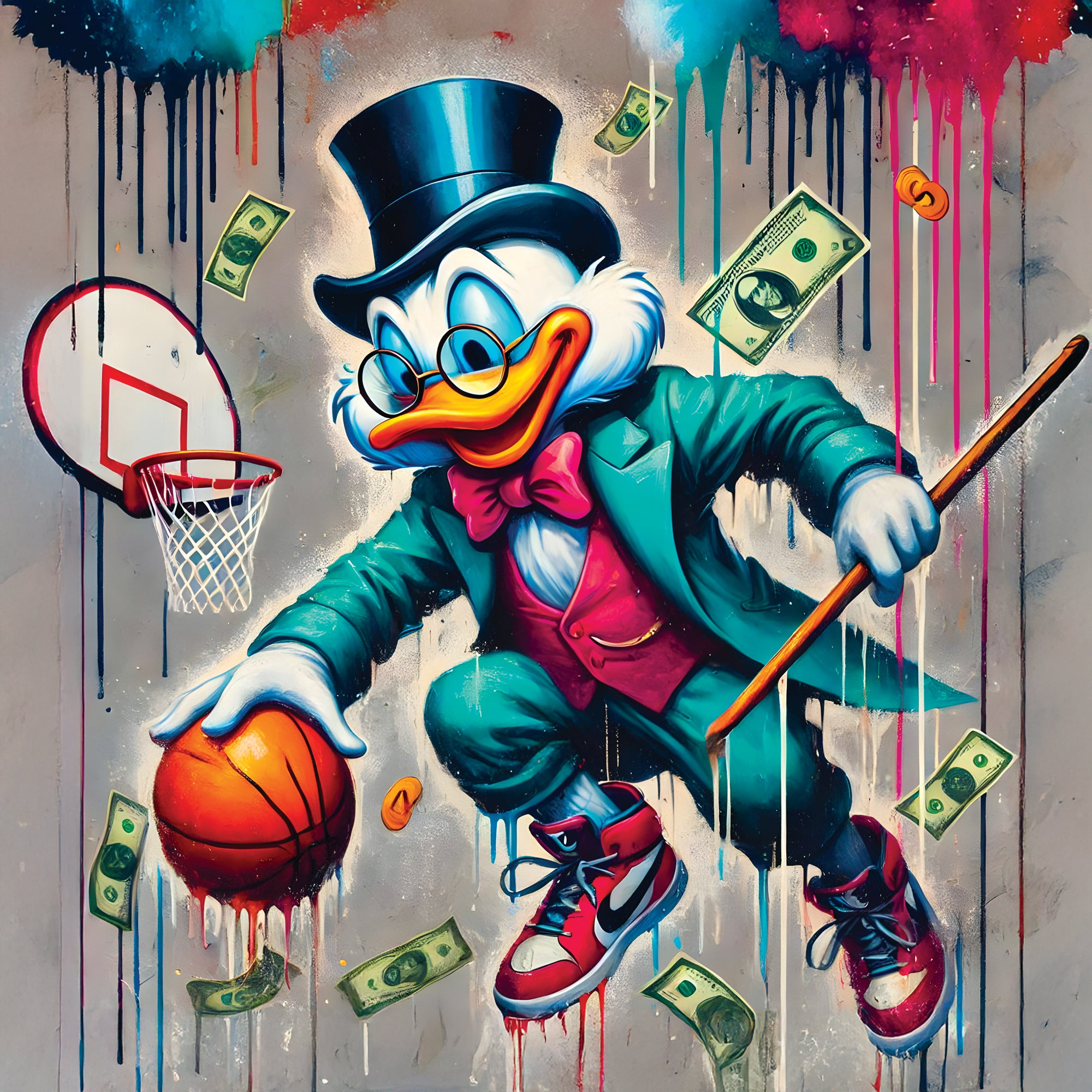 Painting Scrooge Basketball - Modern Design Wall Decoration