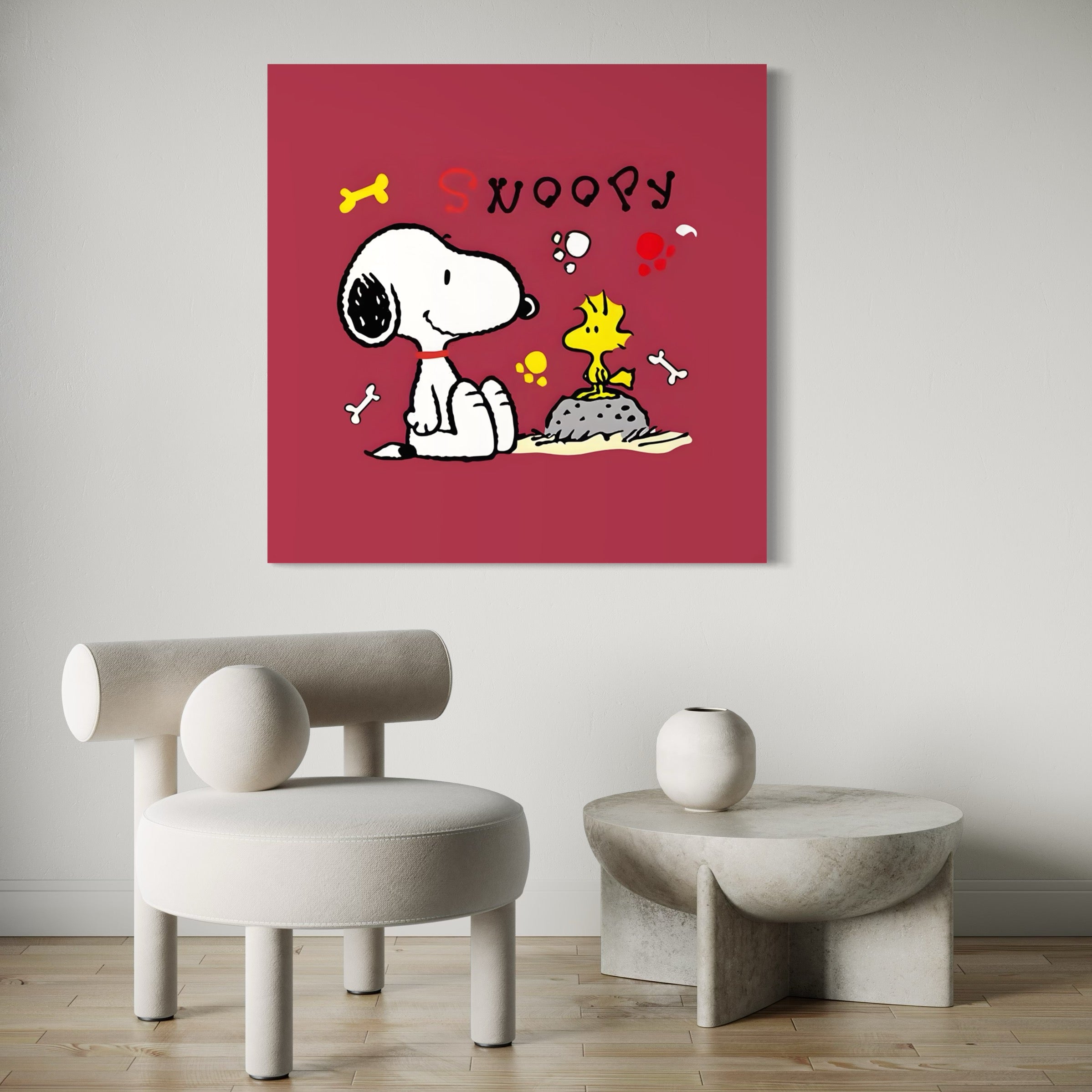 Tableau Snoopy et Woodstock - Cadre mural ludique