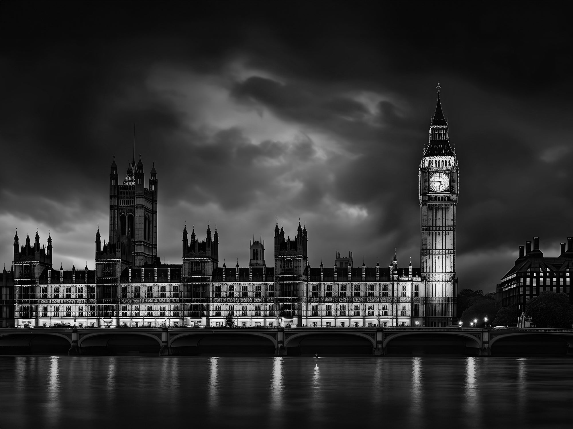 Tableau Londres Westminster Coucher Soleil - Cadre Mural Moderne - Fabulartz.fr 