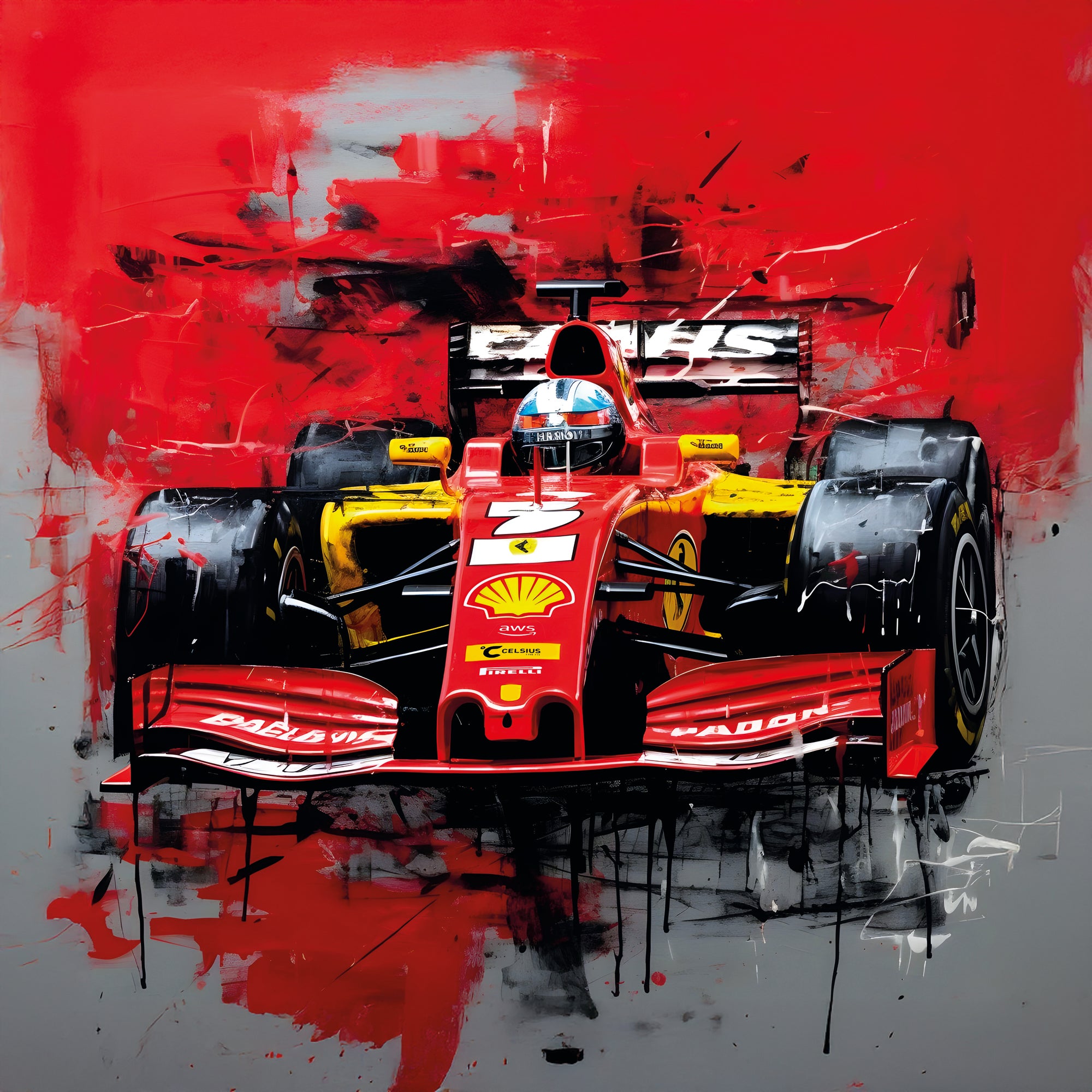 Tableau Formule 1 Ferrari Rouge - Cadre Mural Design - Fabulartz.fr 