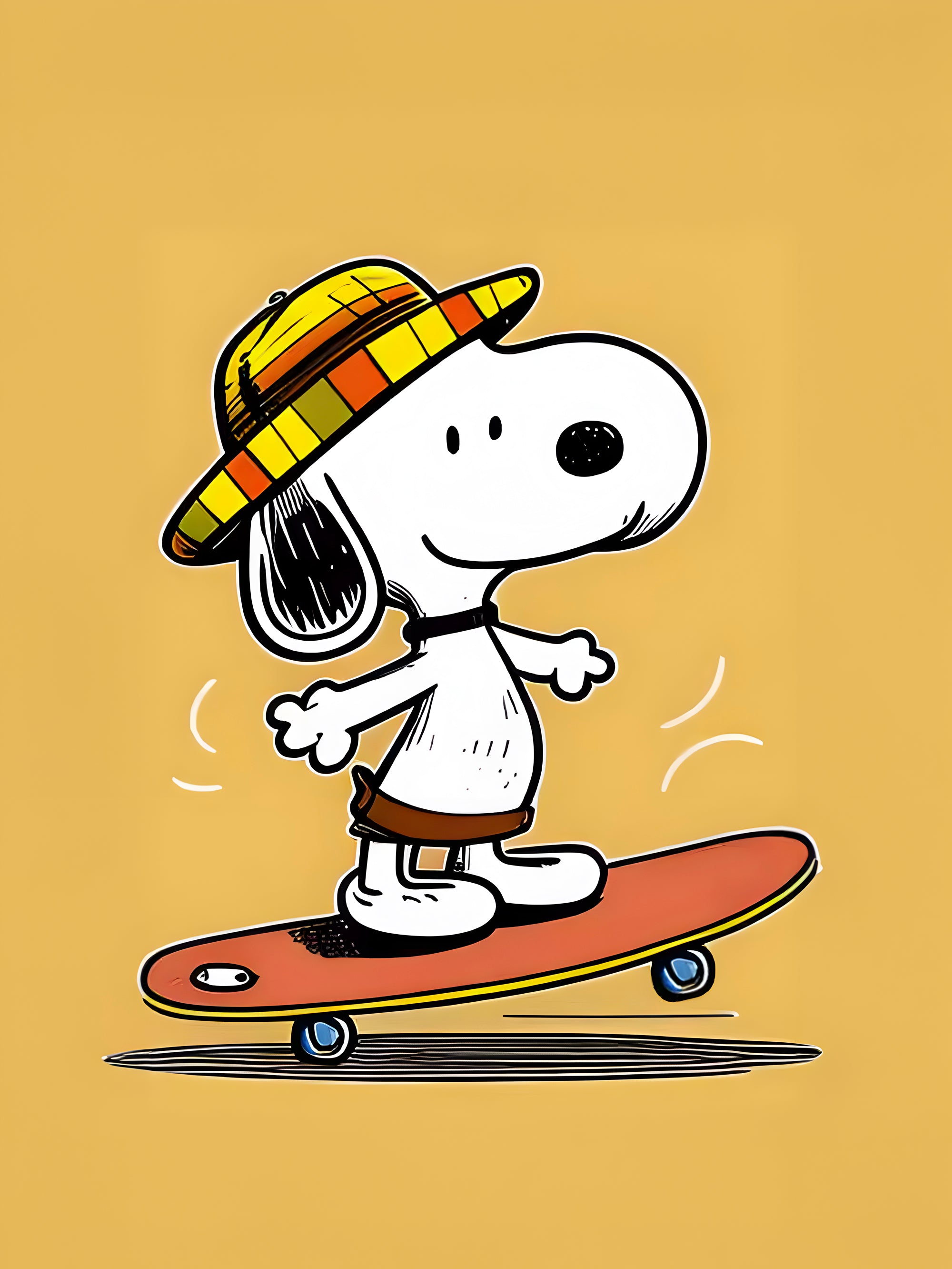 Tableau Snoopy Skateboarding Fun - Cadre Déco Enfant