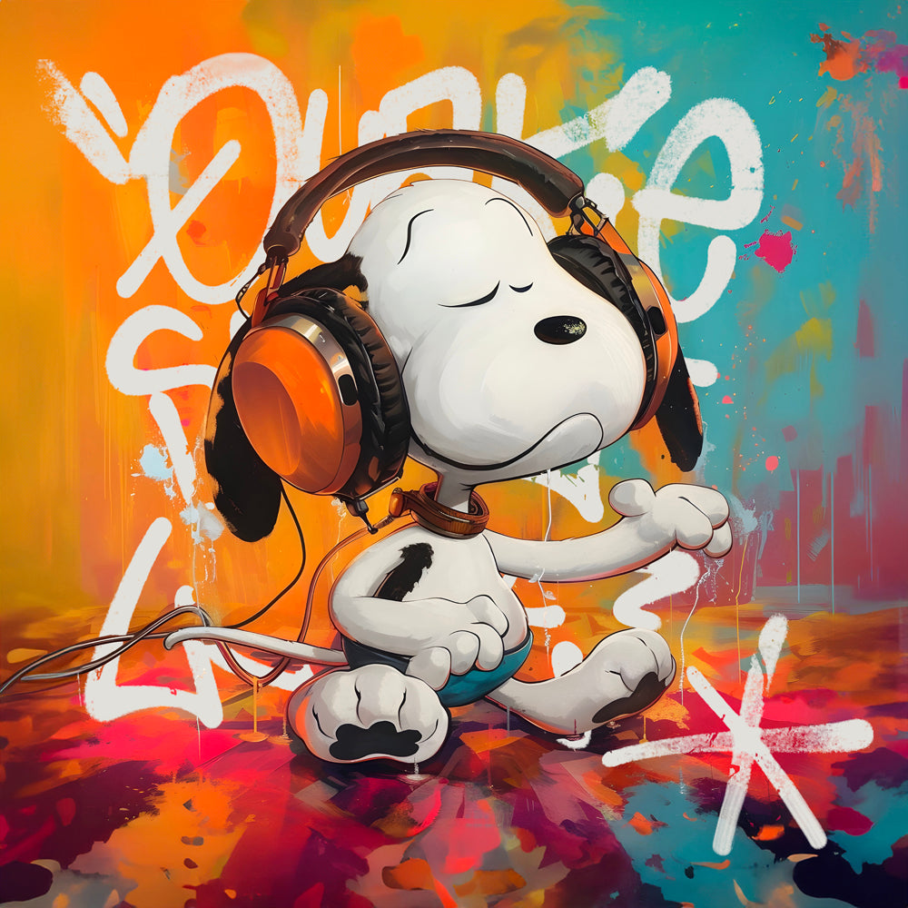 Tableau Snoopy Street Beats - Déco murale urbaine