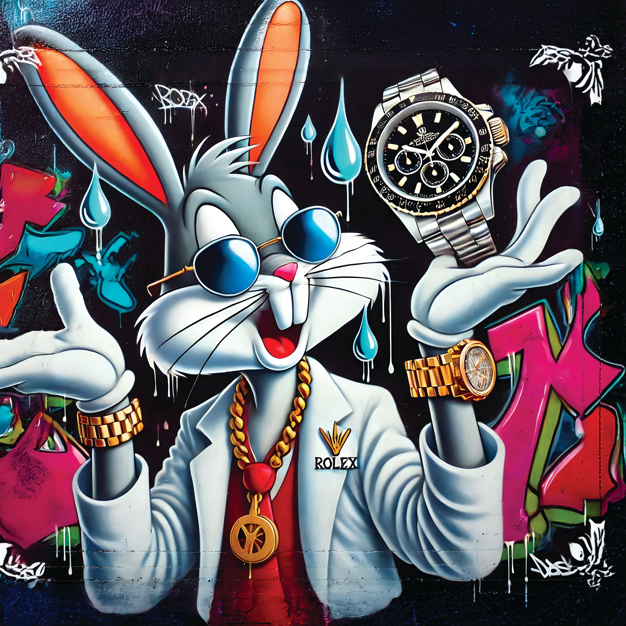 Painting Bugs Bunny Rolex - Modern Design Wall Decoration