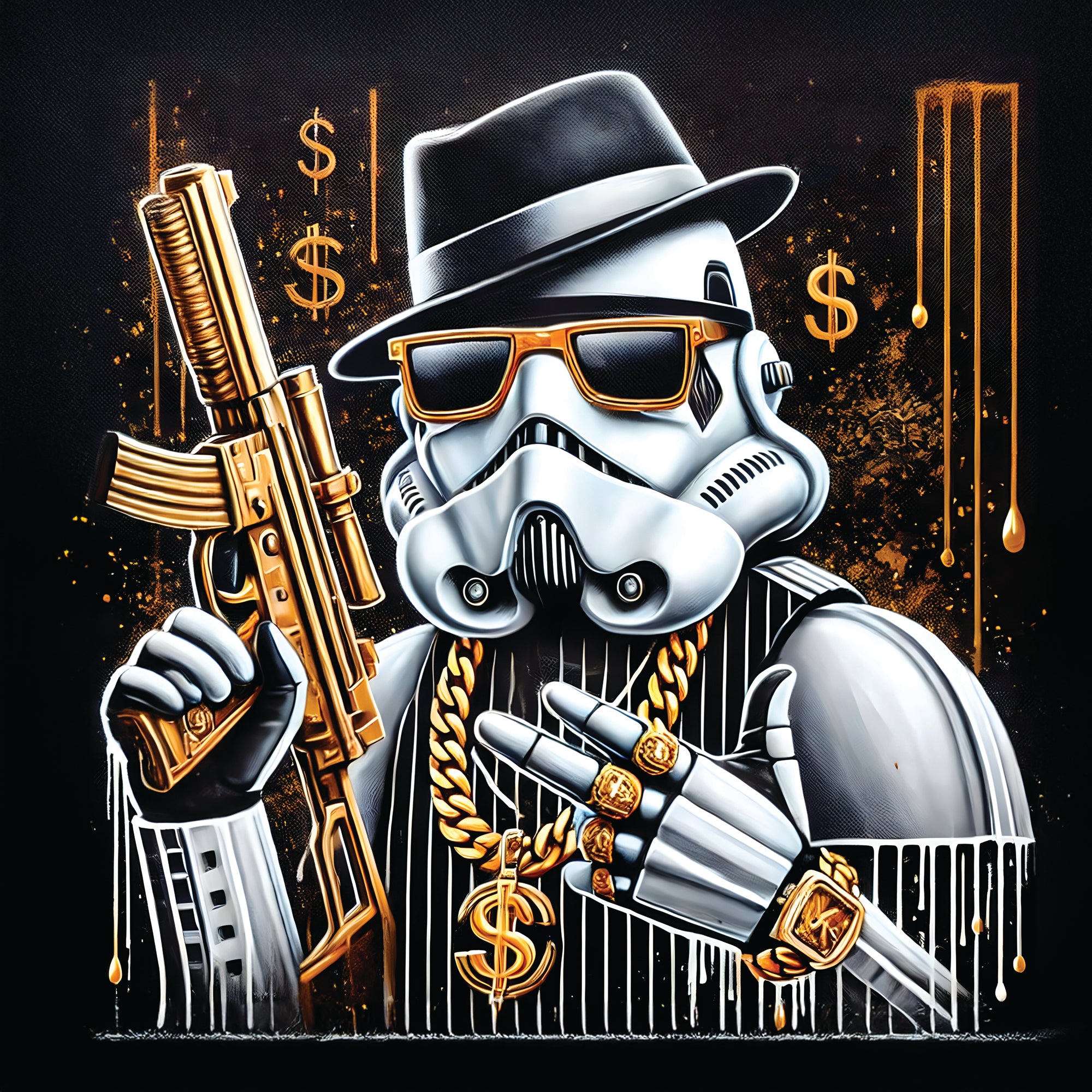 Pittura Stars Wars Stormtrooper Gangsta - Cornice da parete design