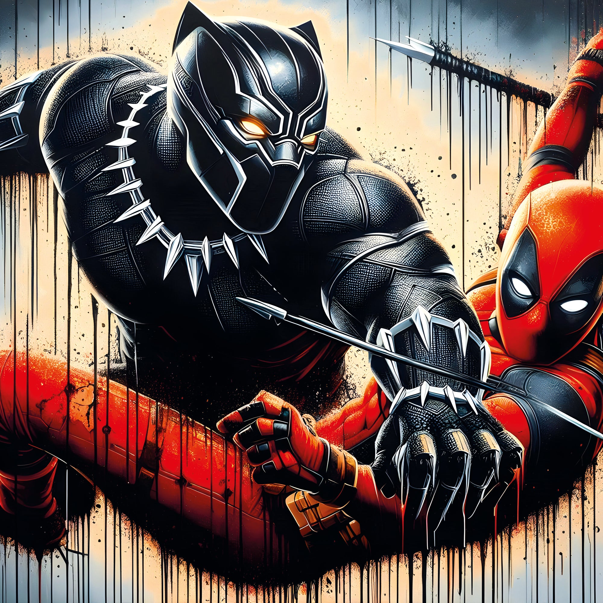 Tableau Black Panther vs Deadpool - Fabulartz.fr 