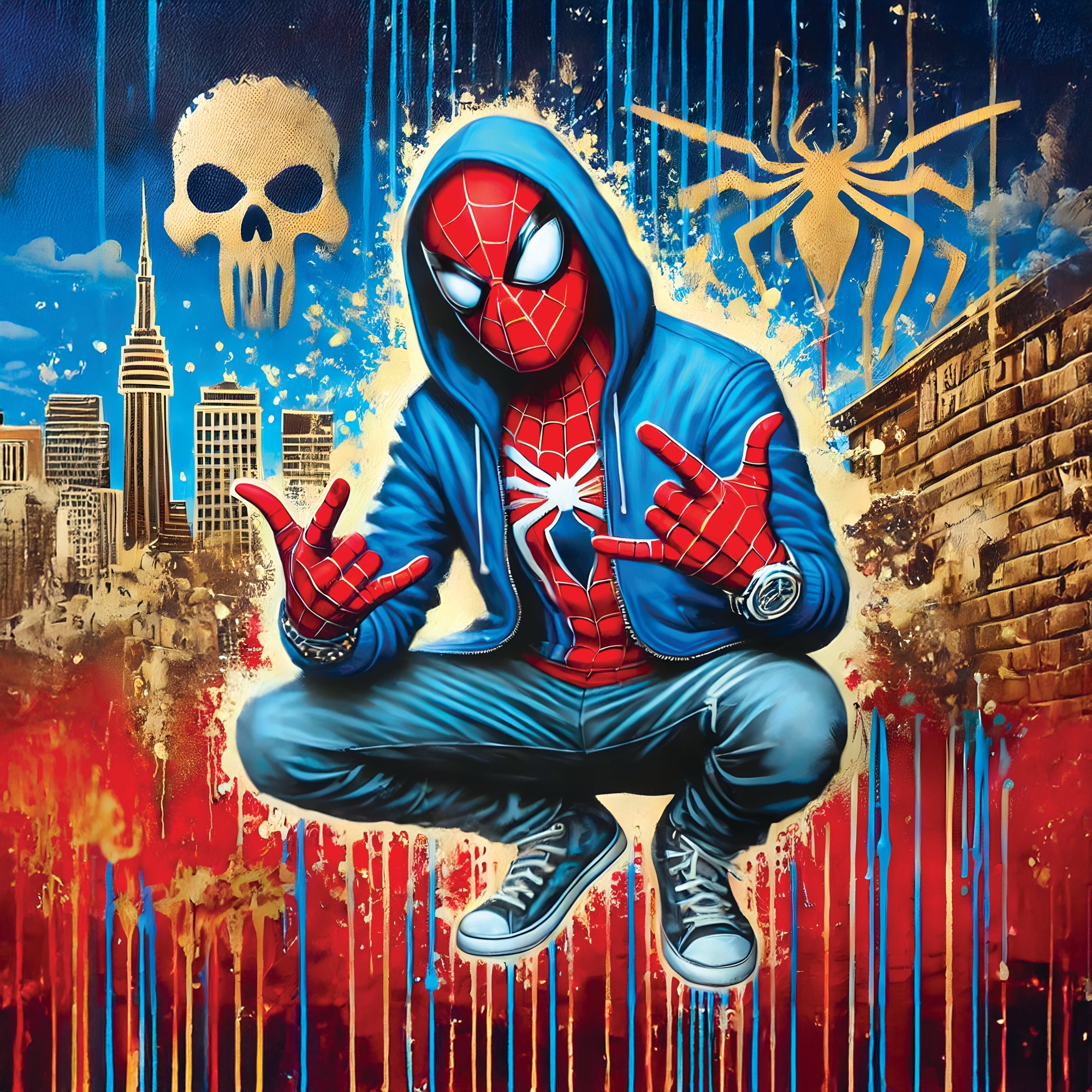 Painting Spiderman Street Art - Modern Design Wall Decoration