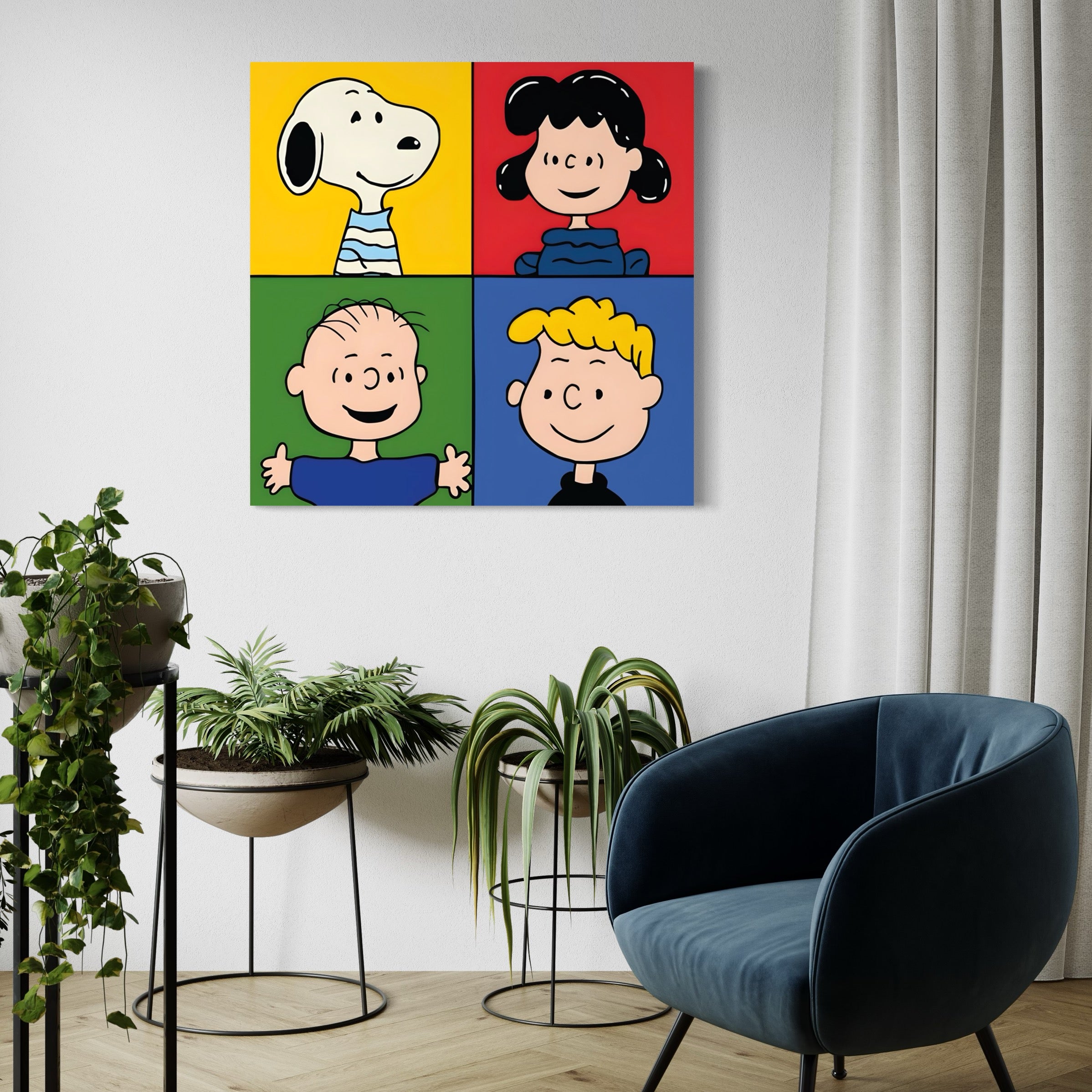 Tableau Snoopy Pop Art Friends - Décoration Murale Coloré - Fabulartz.fr 