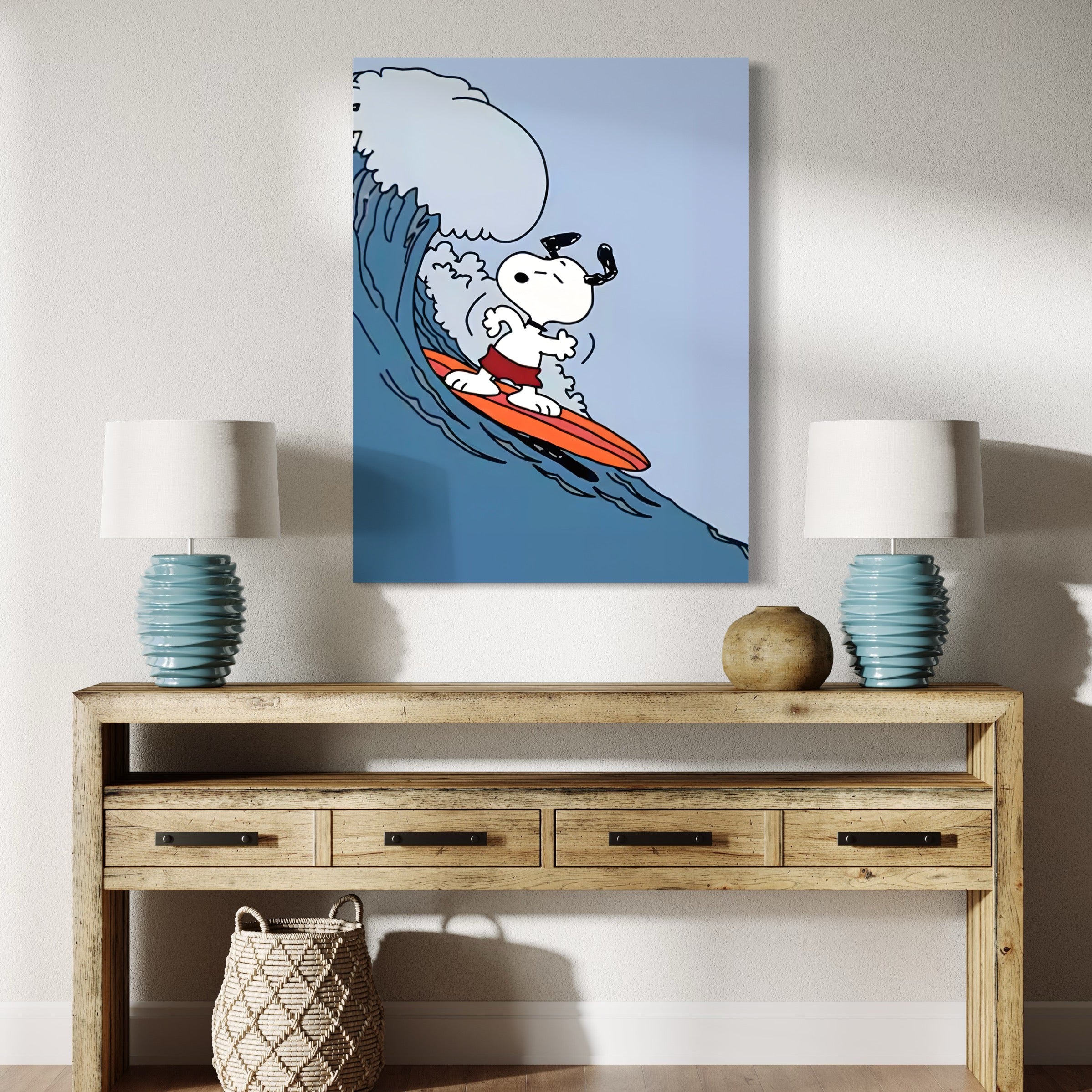 Tableau Snoopy Surf - Cadre Déco pour Chambre