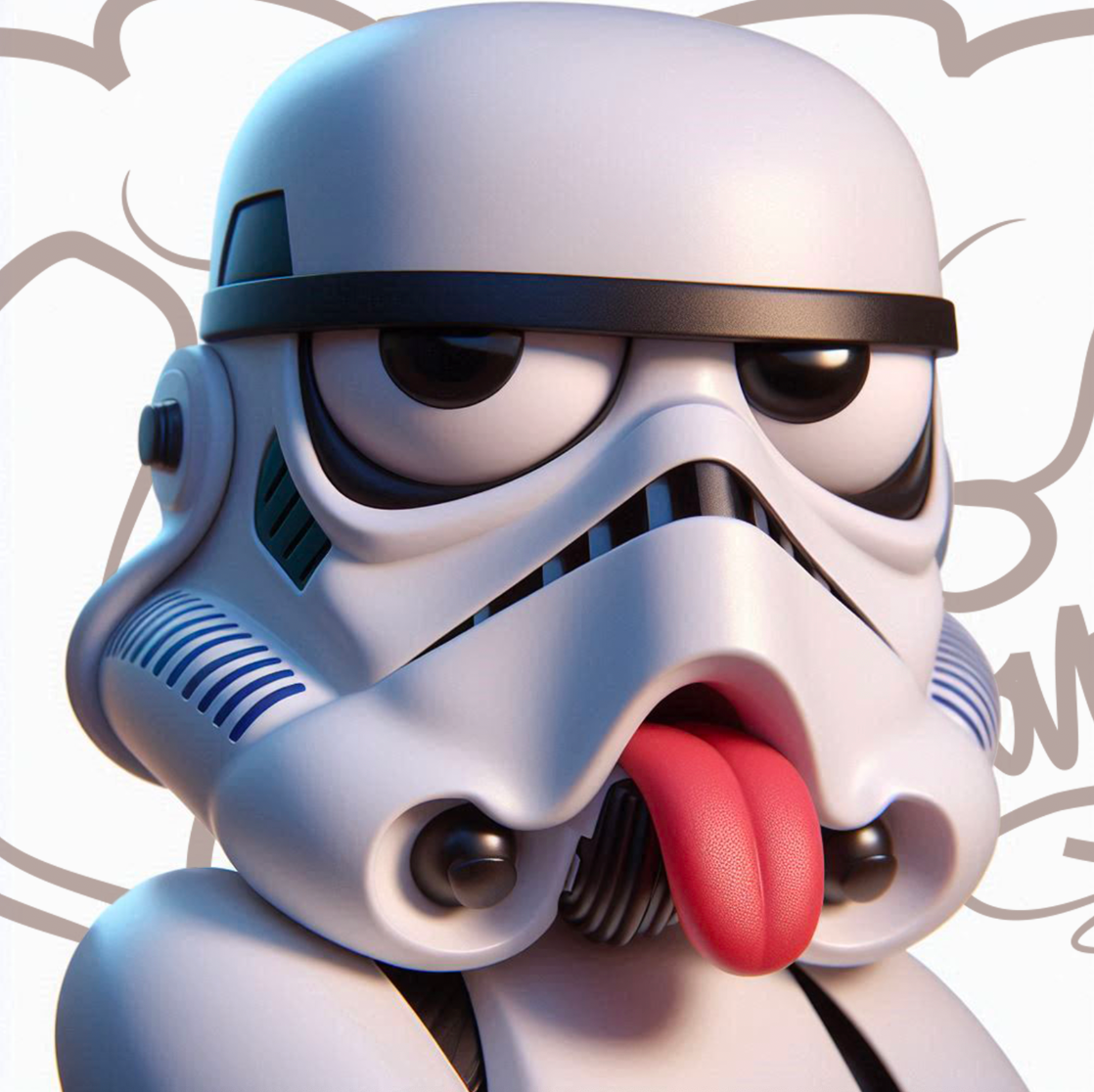 Tableau Portrait Stormtrooper Amusé - Déco Murale Moderne - Fabulartz.fr 