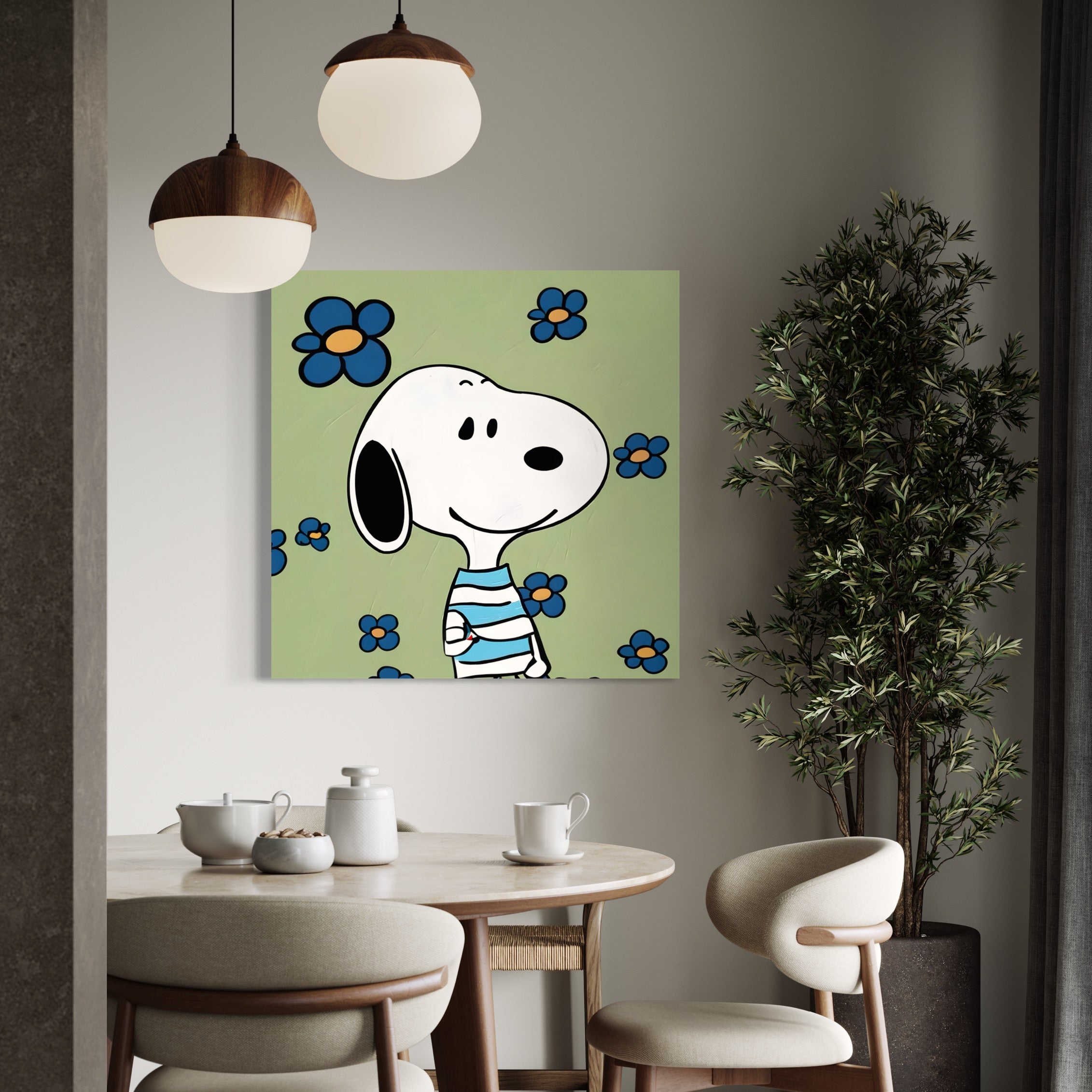 Tableau Snoopy Floral Daydream - Cadre déco fleuri