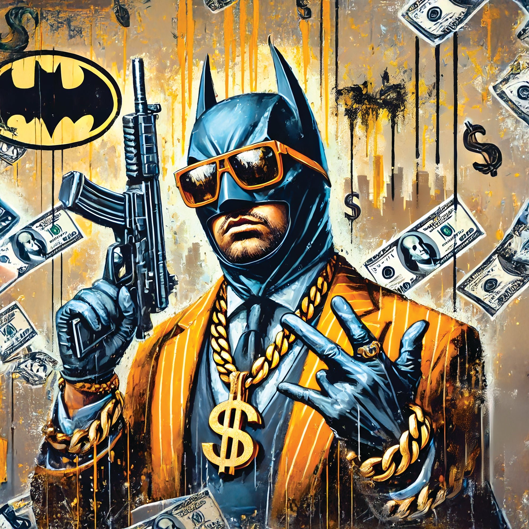 Batman Luxe Orange - Decorazione murale di design