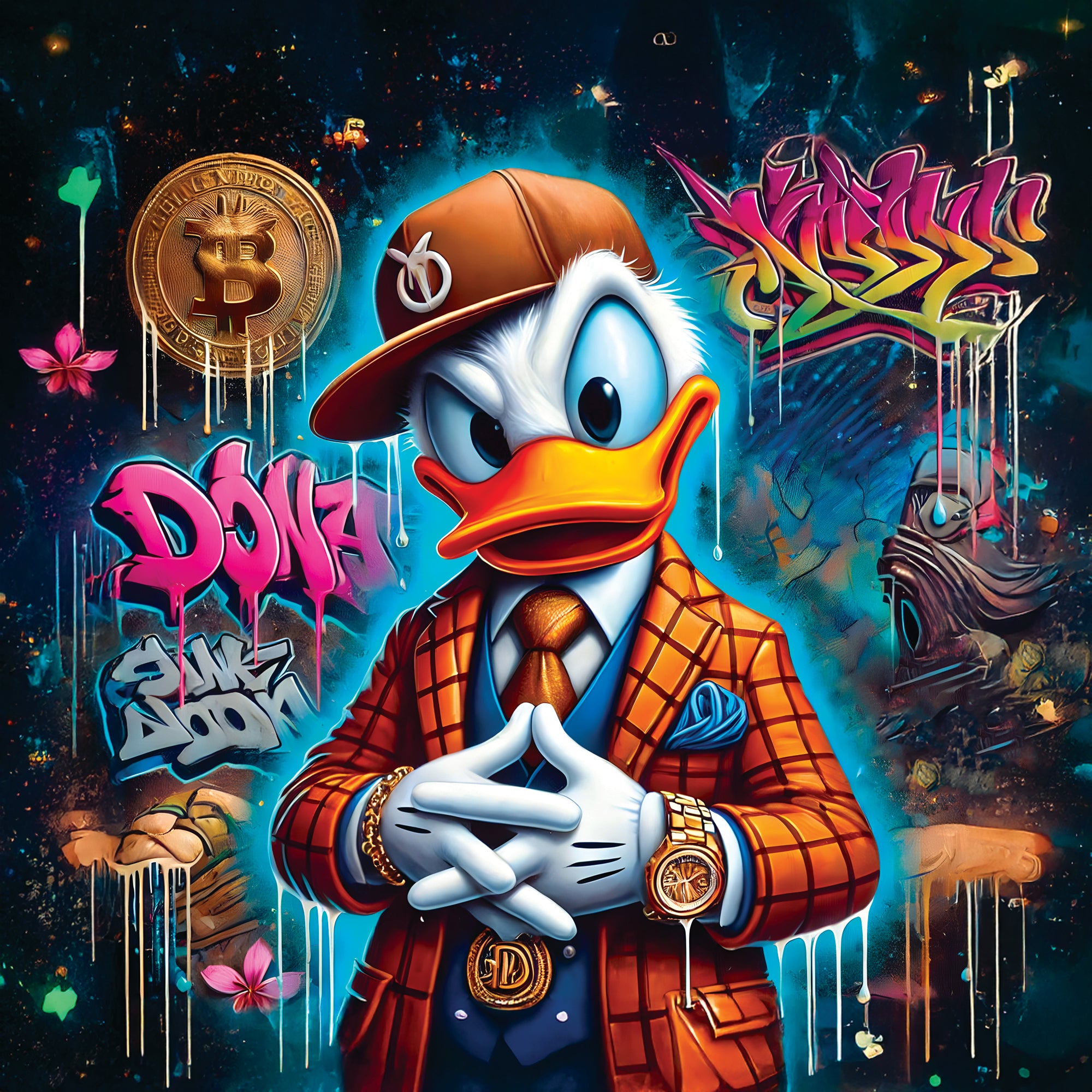 Tableau Donald Duck Graffiti États-Unis - Déco Murale Design