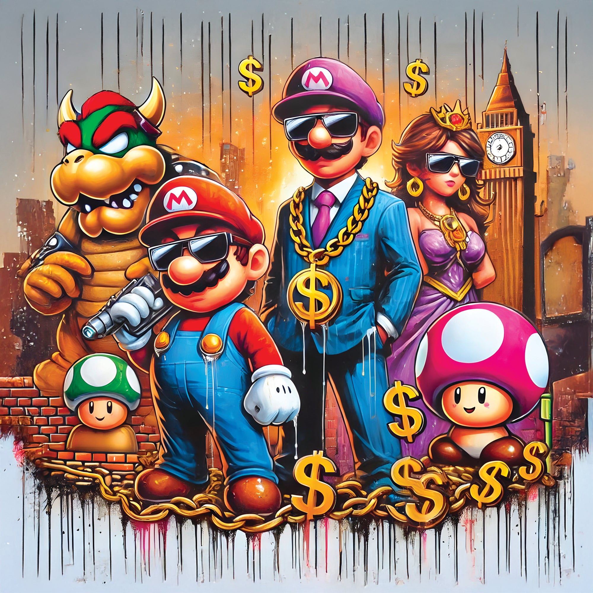 Tableau Mario Mafia Chic - Décoration Murale Design Cadre Déco