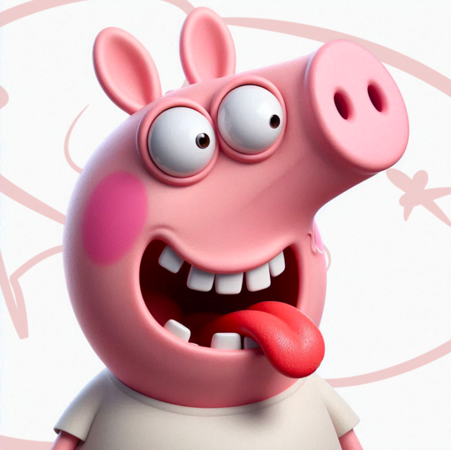 Tableau Portrait Peppa Pig Folle - Déco Murale Moderne - Fabulartz.fr 