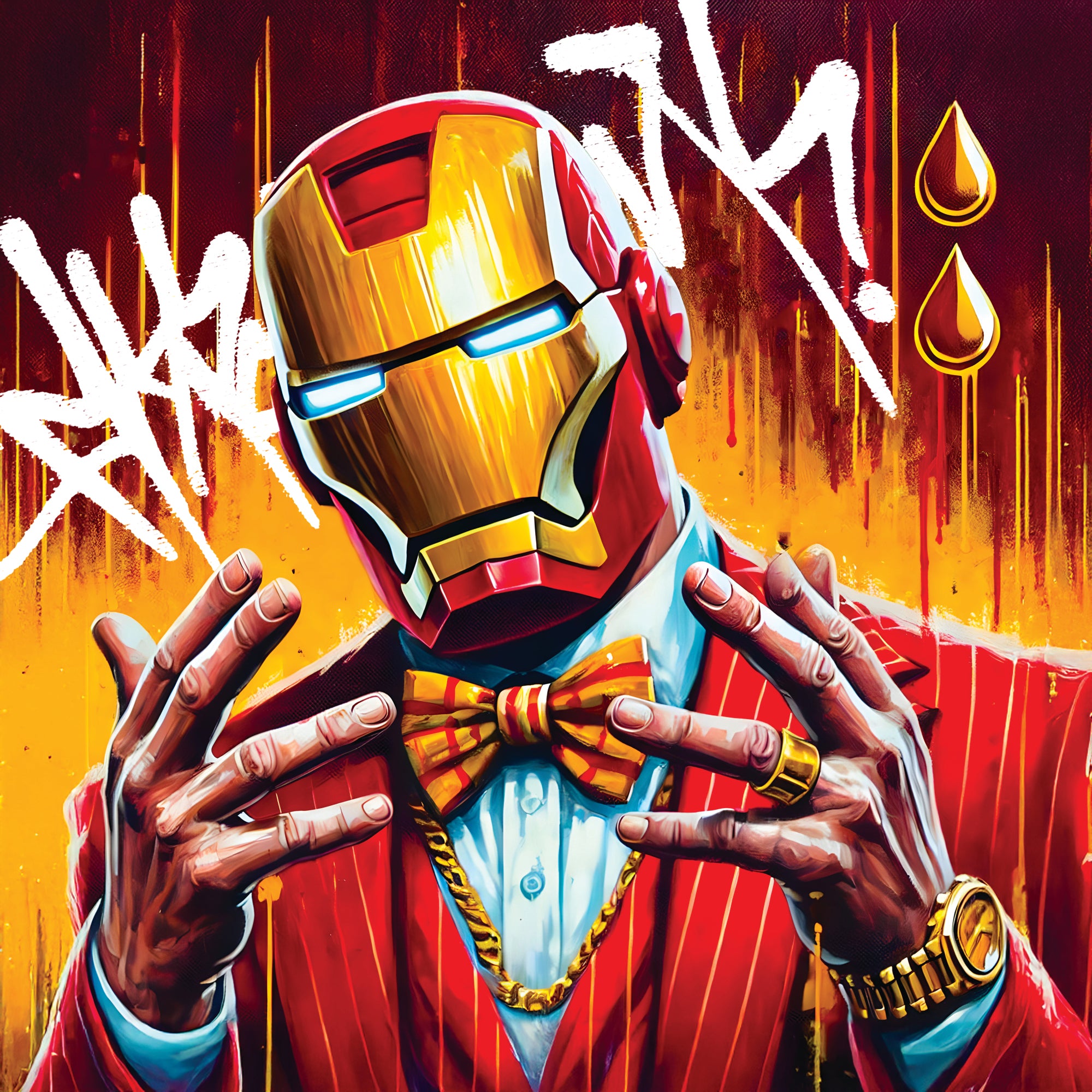 Tableau Iron Man Graffiti Chic - Design wall decor