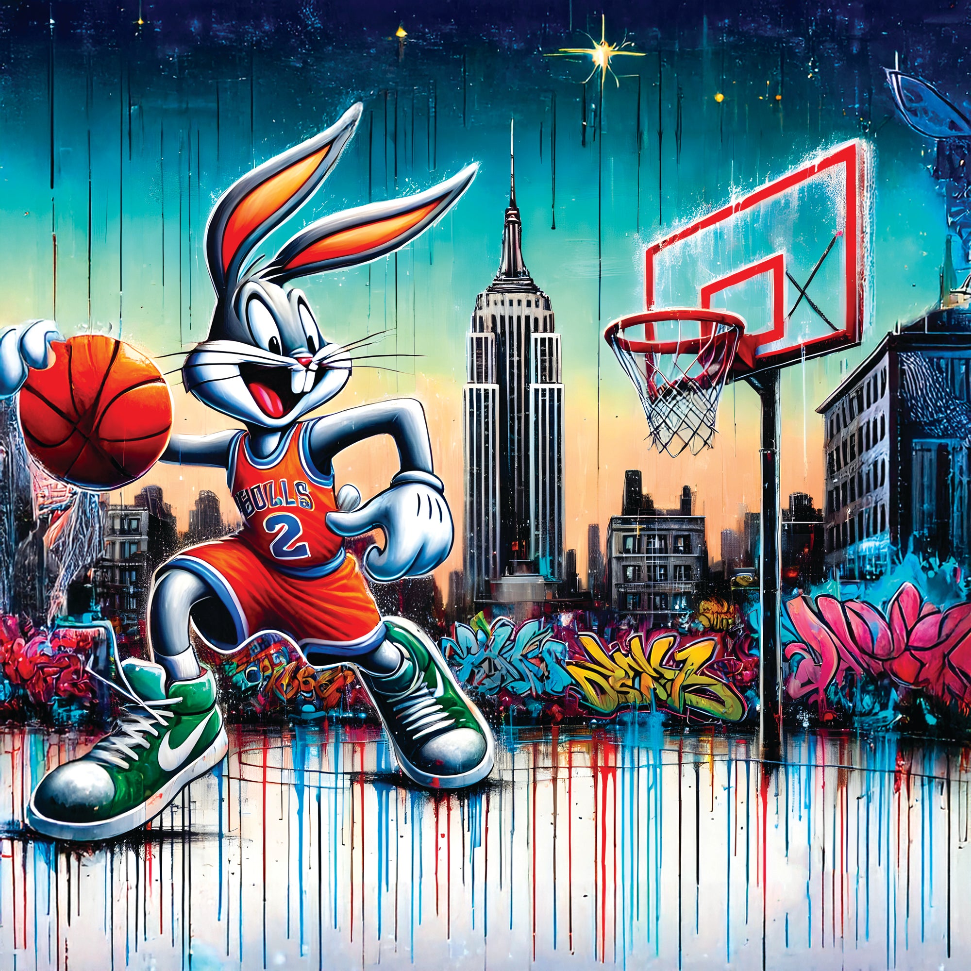 Painting Bugs Bunny New York - Déco Murale Design Moderne