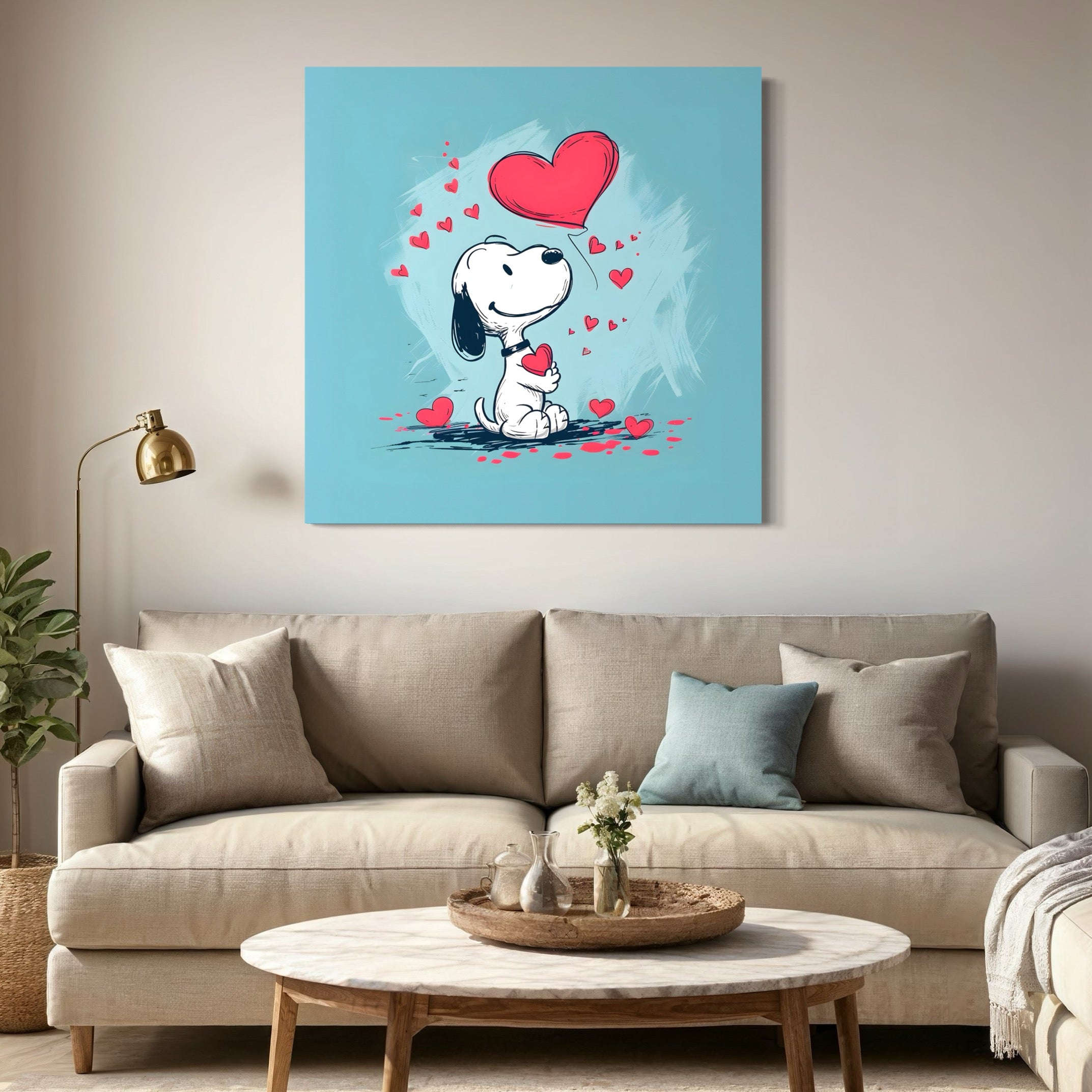 Tableau Snoopy Love Overflow - Décoration murale design