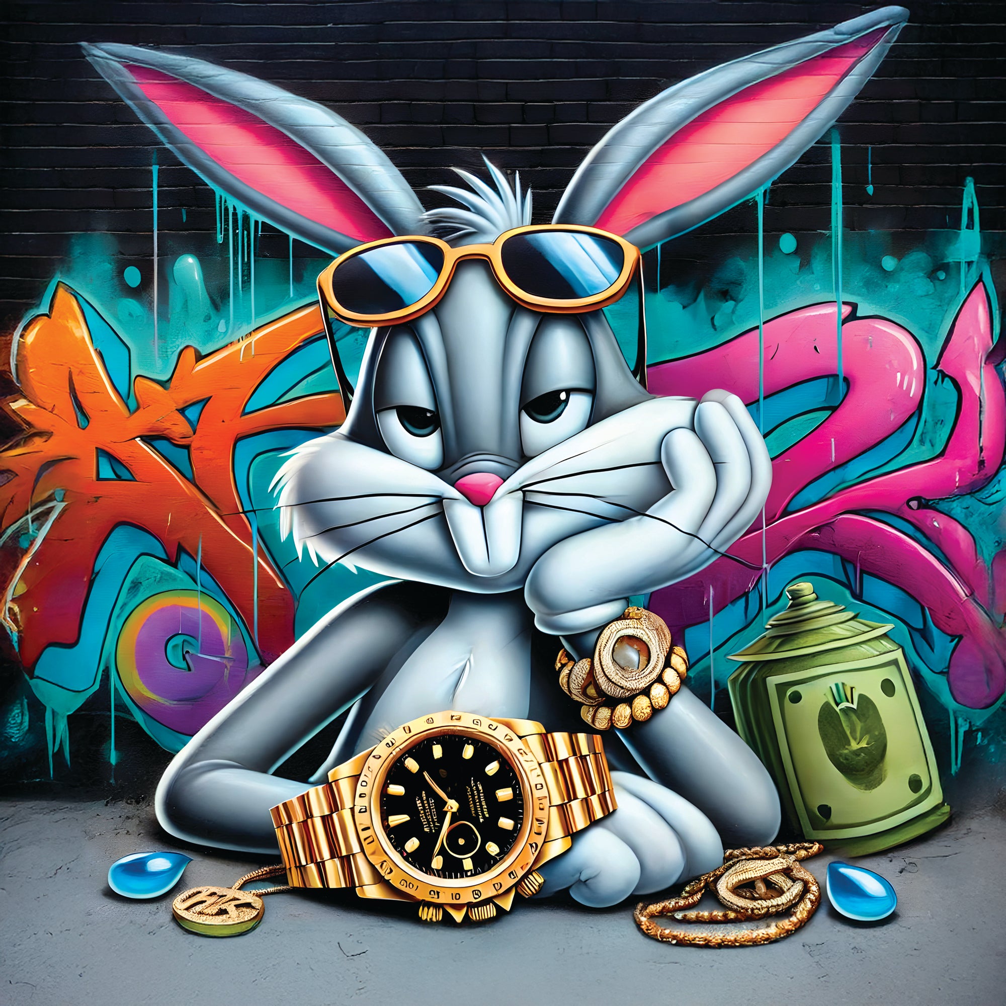 Tableau Bugs Bunny Luxe - Modern Design Wall Decoration