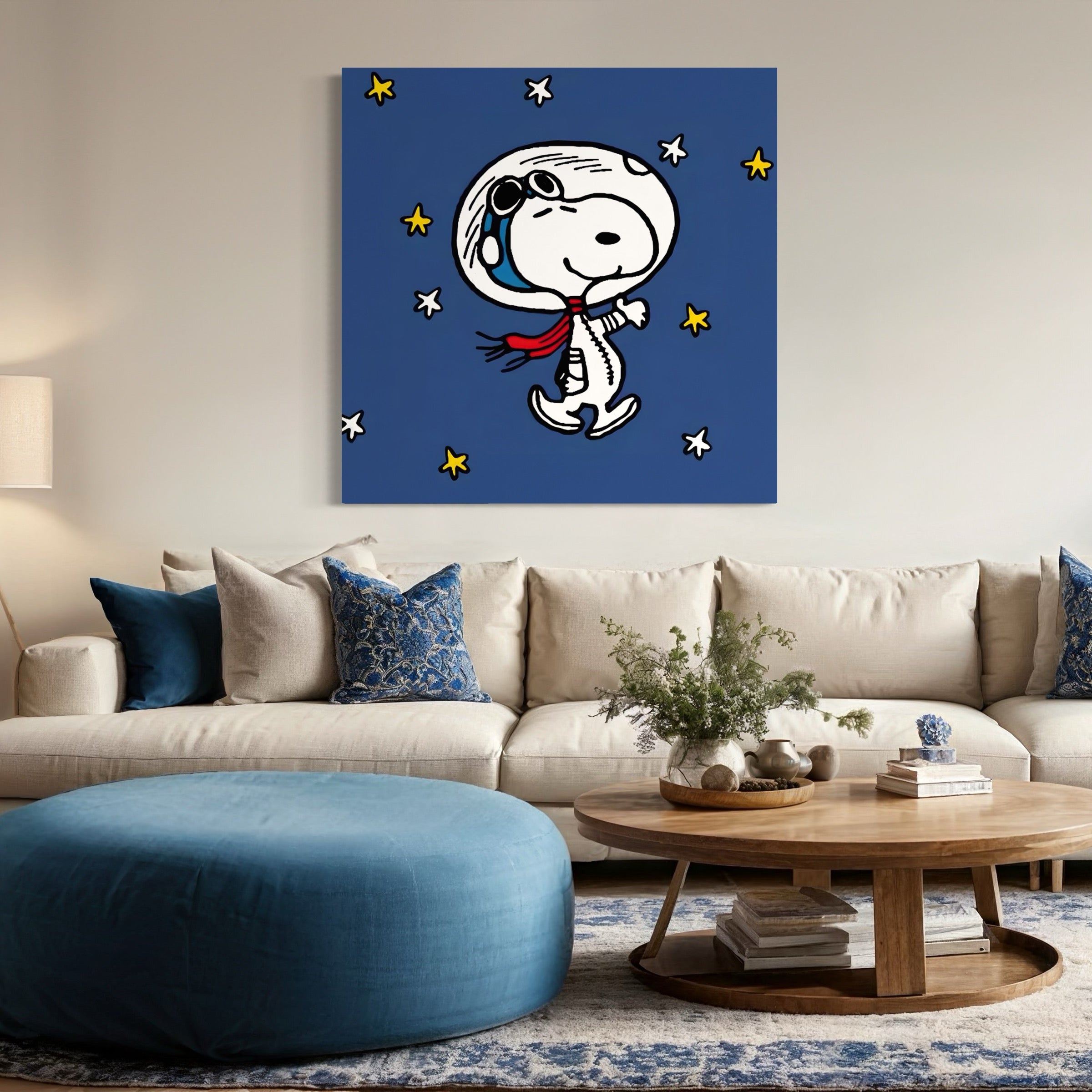 Tableau Snoopy Astronaute - Art mural aventure