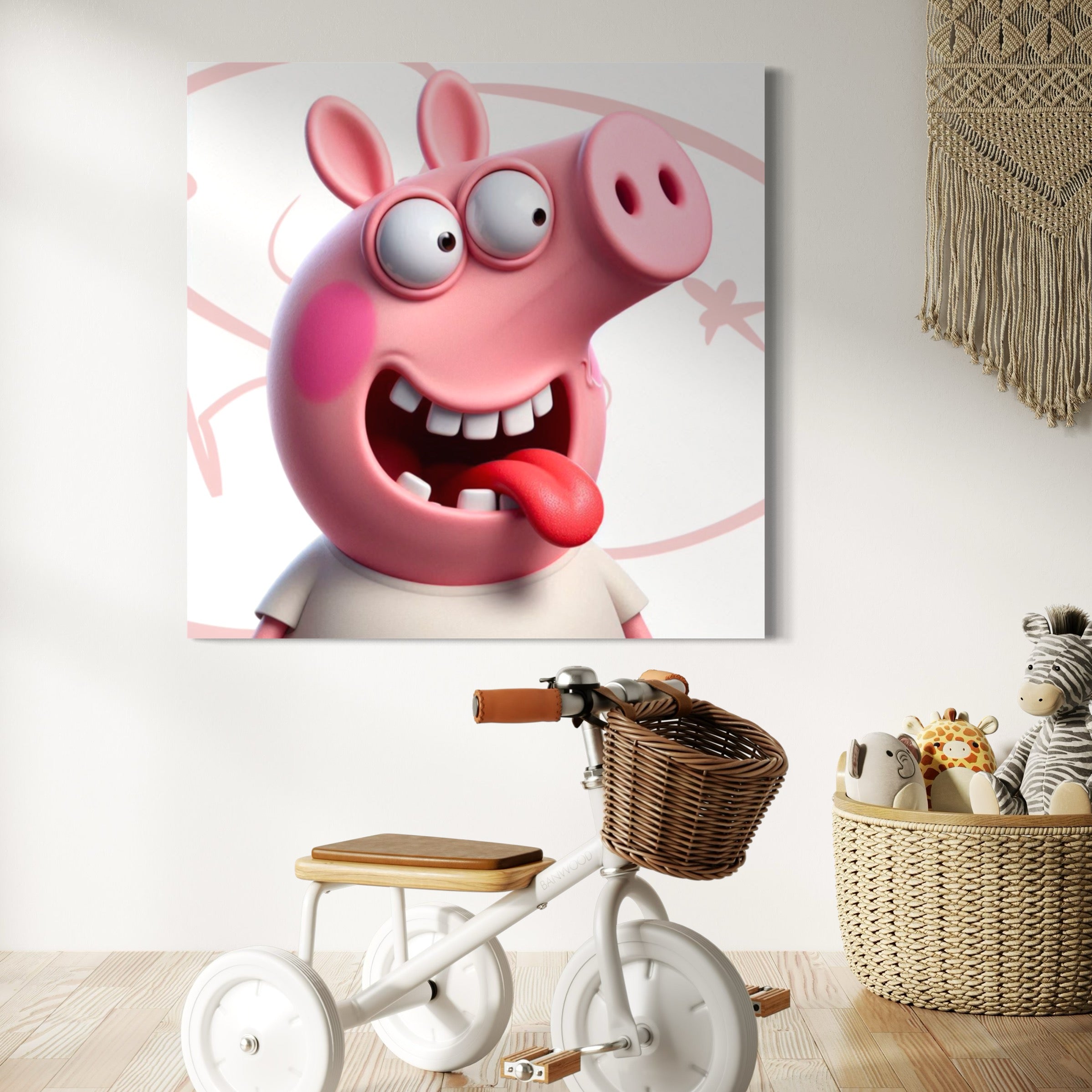 Tableau Portrait Peppa Pig Folle - Déco Murale Moderne - Fabulartz.fr 