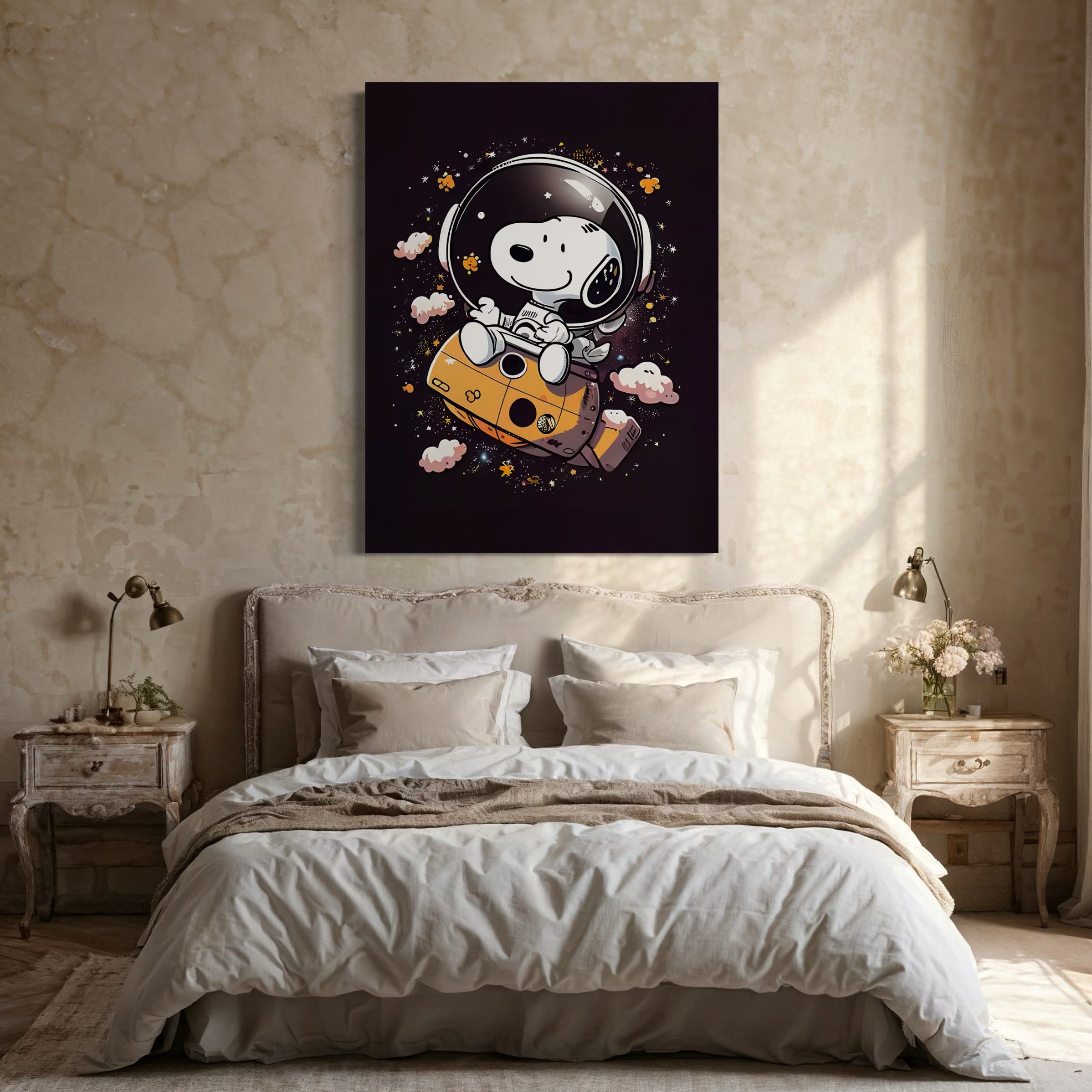 Tableau Snoopy Space Dreamer - Cadre Déco Céleste