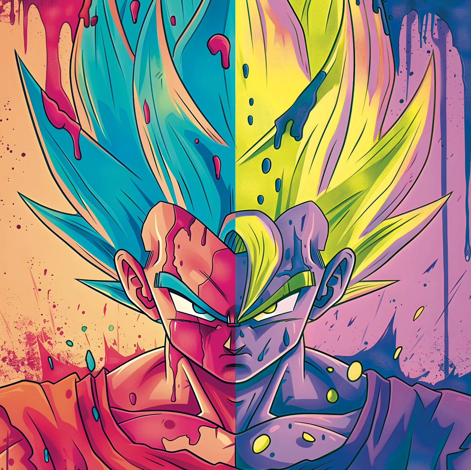 Tableau Dragon Ball Z - Vegeta Super Saiyan - Décoration Murale Colorée - Fabulartz.fr 