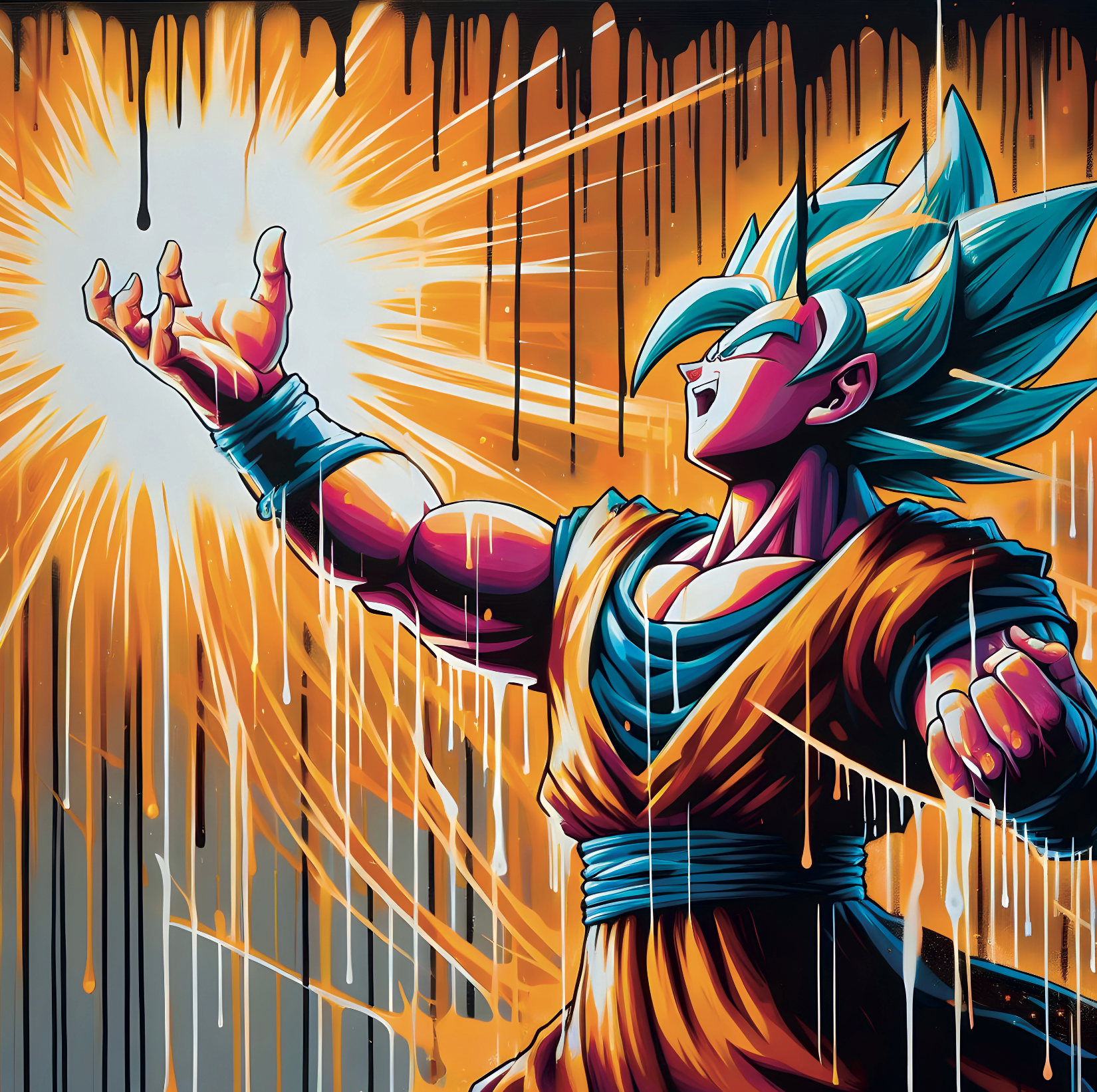 Tableau Dragon Ball Z - Goku Super Saiyan Bleu - Décoration Murale Captivante - Fabulartz.fr 