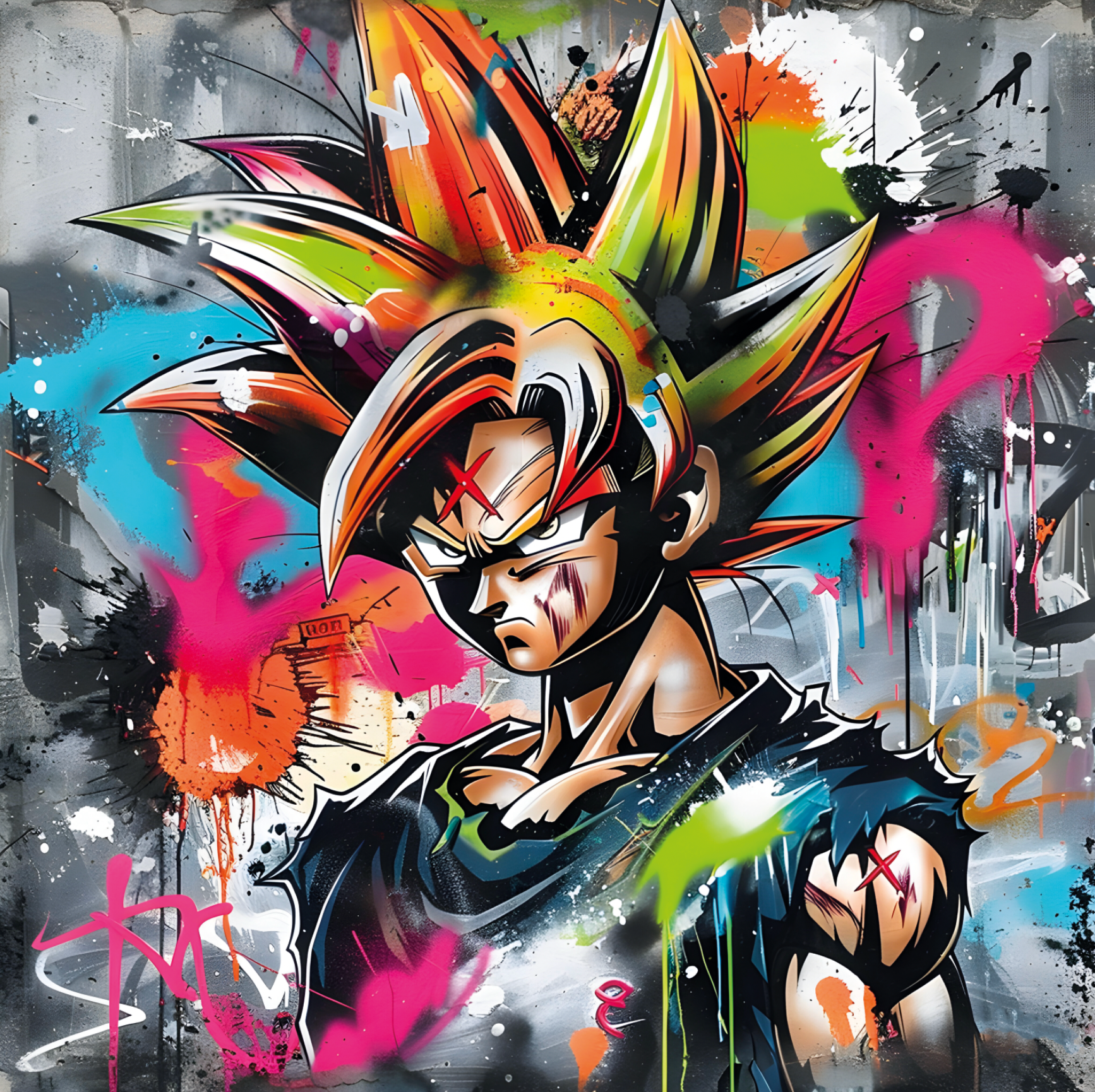 Tableau Dragon Ball Z - Goku Super Saiyan Urbain - Décoration de Bureau Inspirante - Fabulartz.fr 