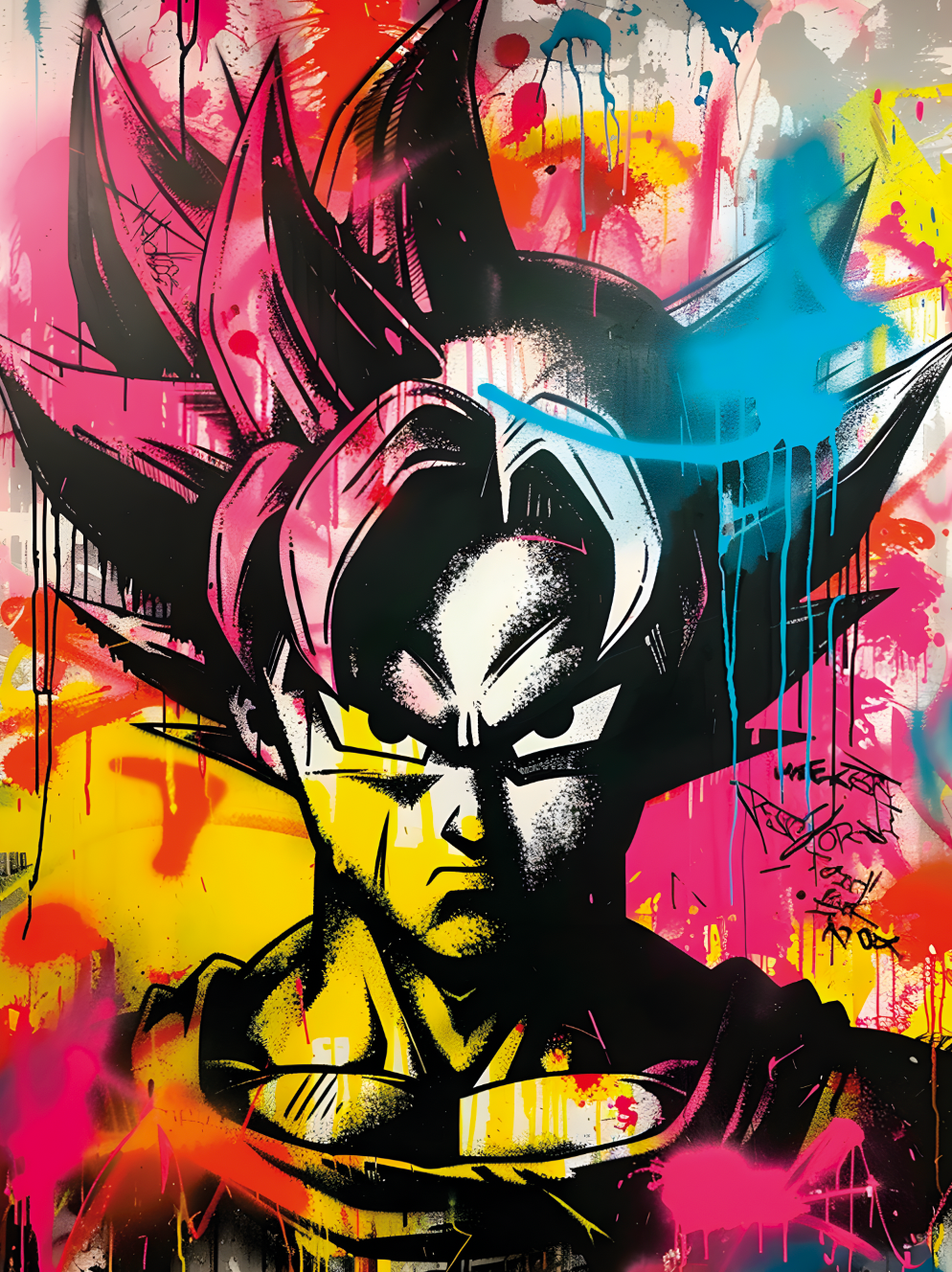 Tableau Dragon Ball Z - Goku Style Urbain - Décoration Murale - Fabulartz.fr 