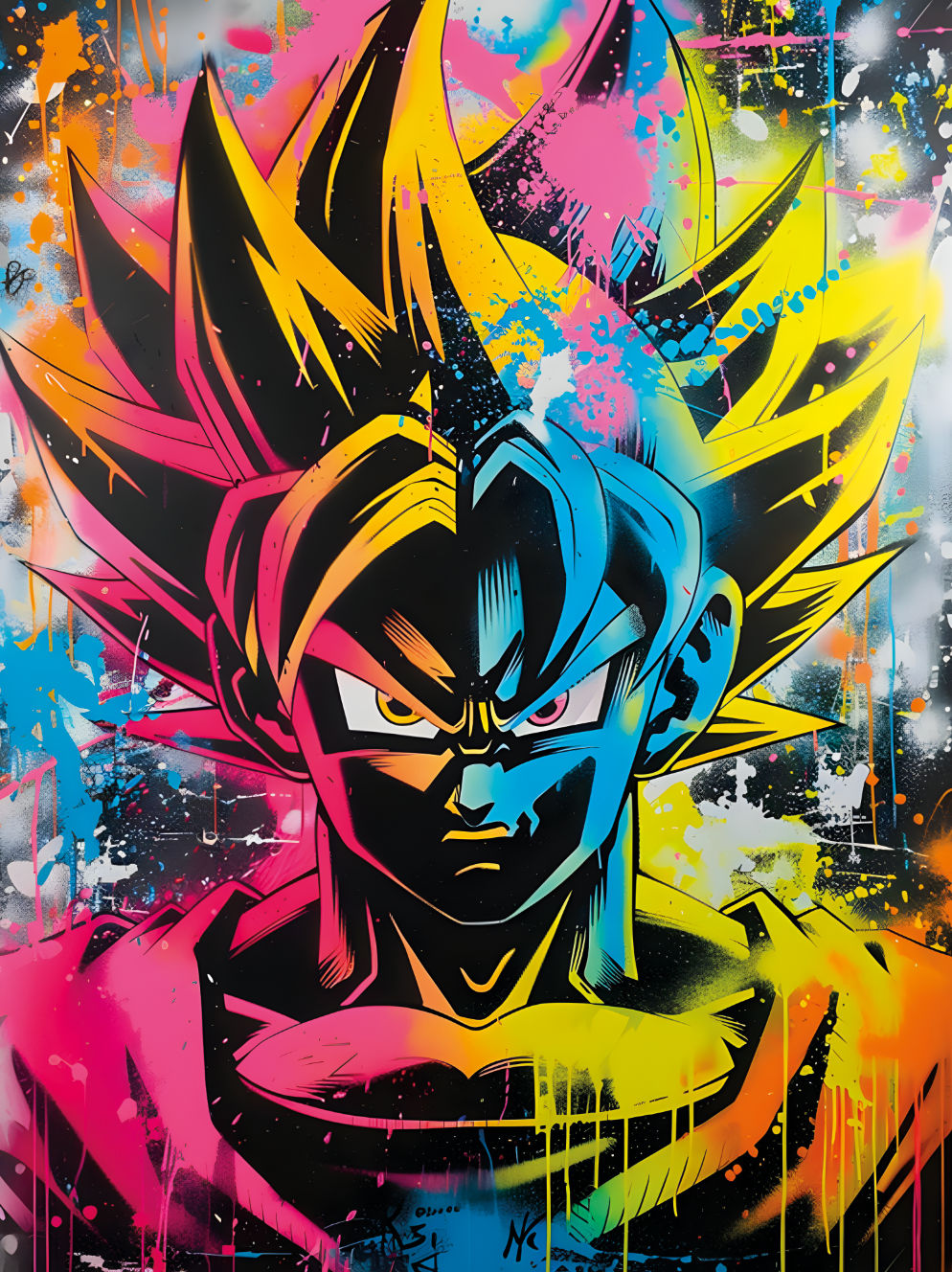 Tableau Dragon Ball Z - Goku Super Saiyan Coloré - Décoration Murale Éclatante - Fabulartz.fr 