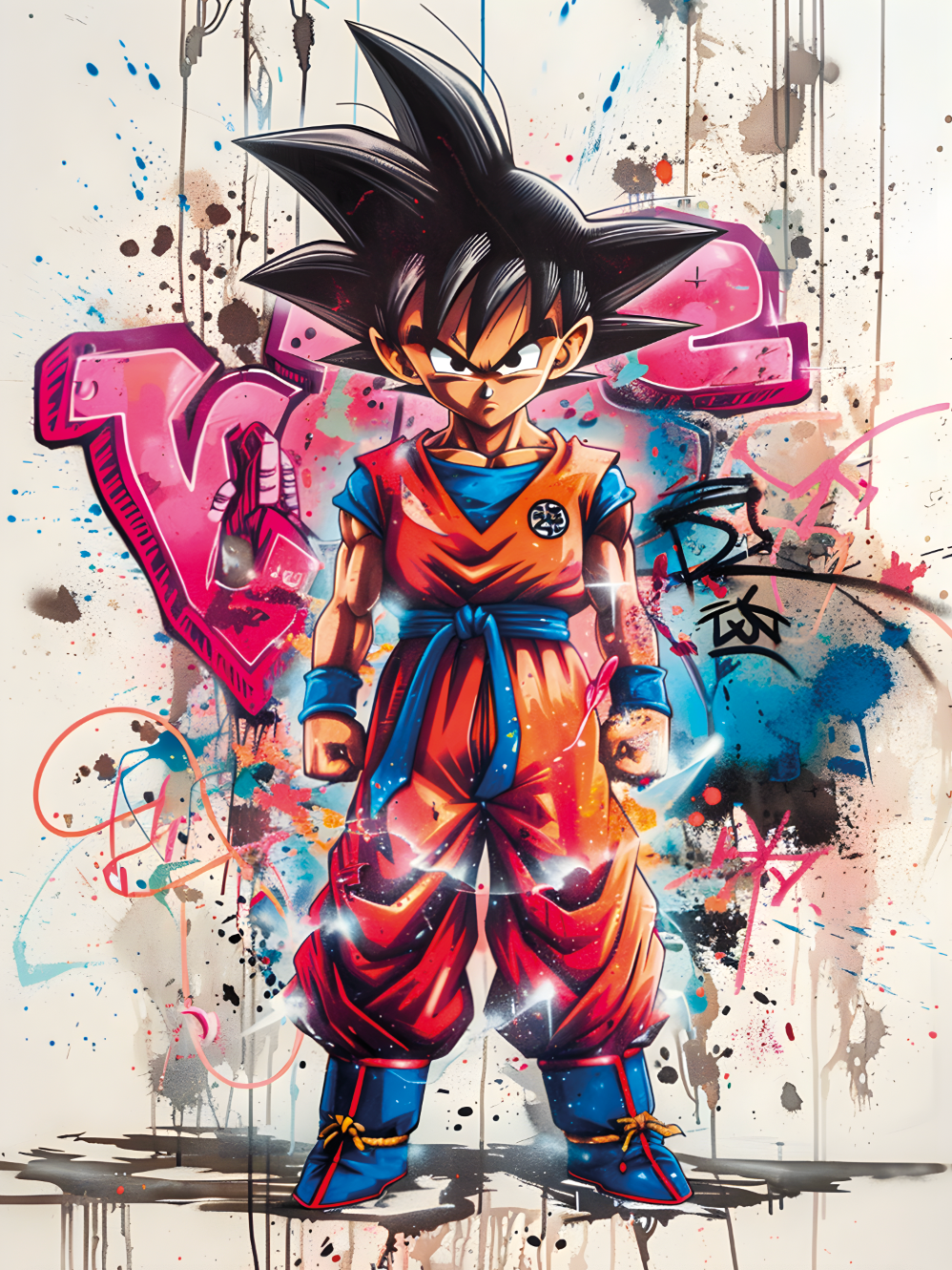 Tableau Dragon Ball Z - Goku Style Artistique - Décoration Murale Moderne - Fabulartz.fr 