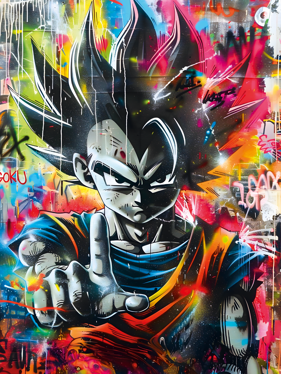 Tableau Dragon Ball Z - Goku Ultra Dynamique - Décoration Murale Moderne - Fabulartz.fr 