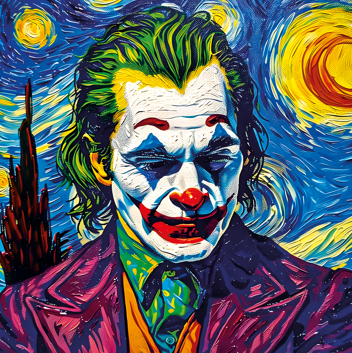 Tableau Inspiré de Van Gogh du Joker - Art Mural Unique - Fabulartz.fr 