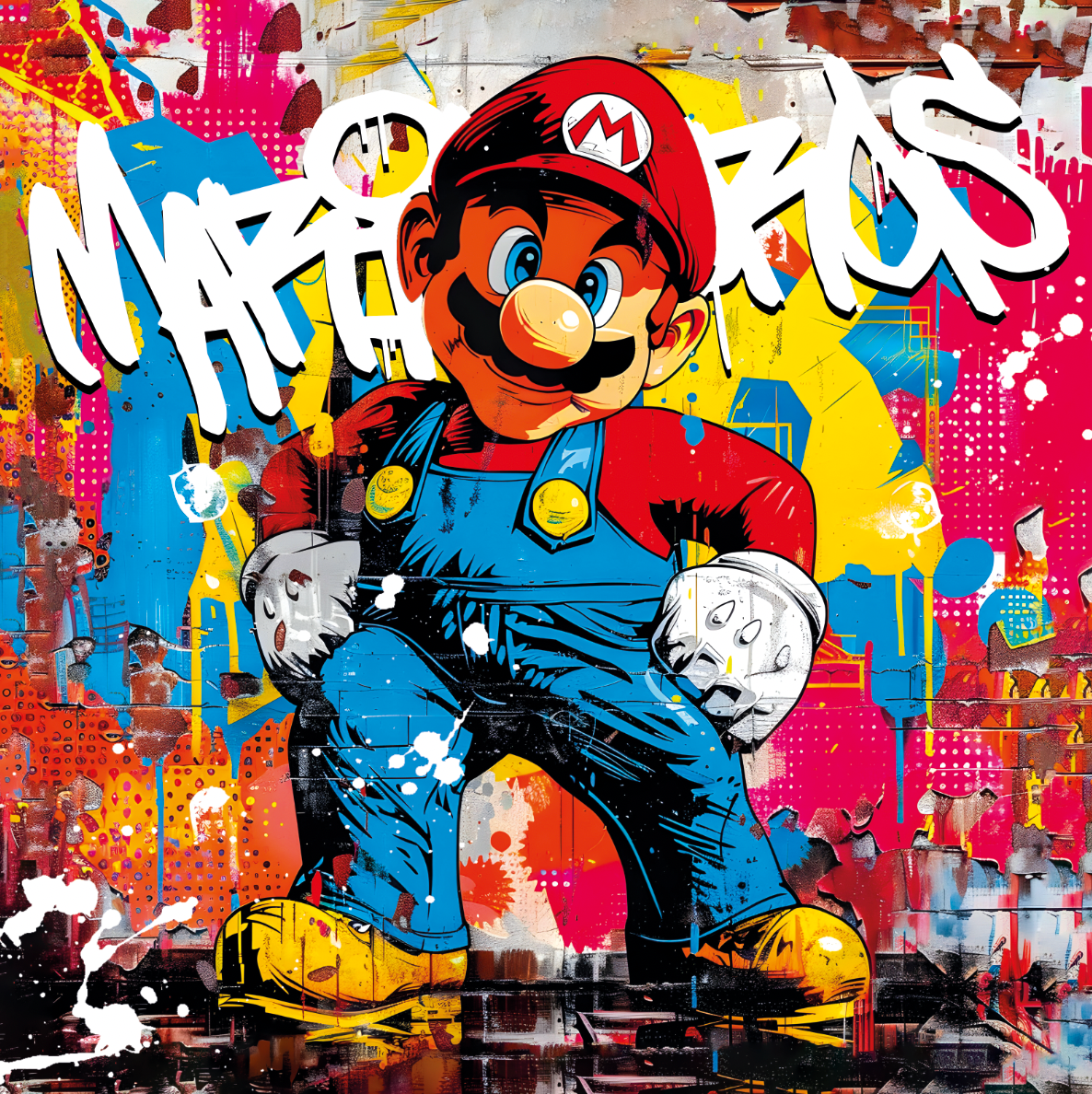 Tableau Mario Urbain - Décoration Murale Dynamique et Colorée - Fabulartz.fr 