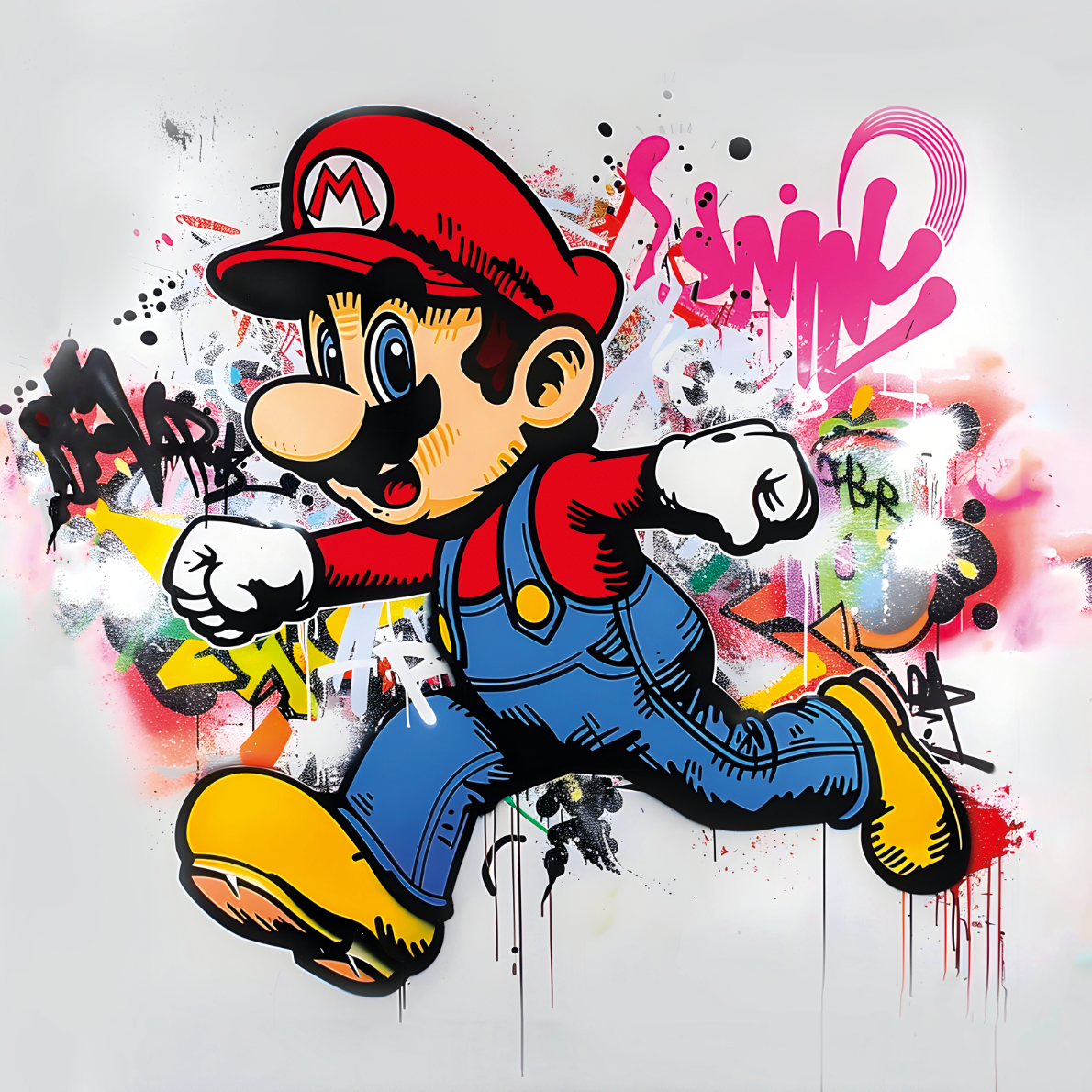 Tableau Mario en Action - Décoration Murale - Fabulartz.fr 