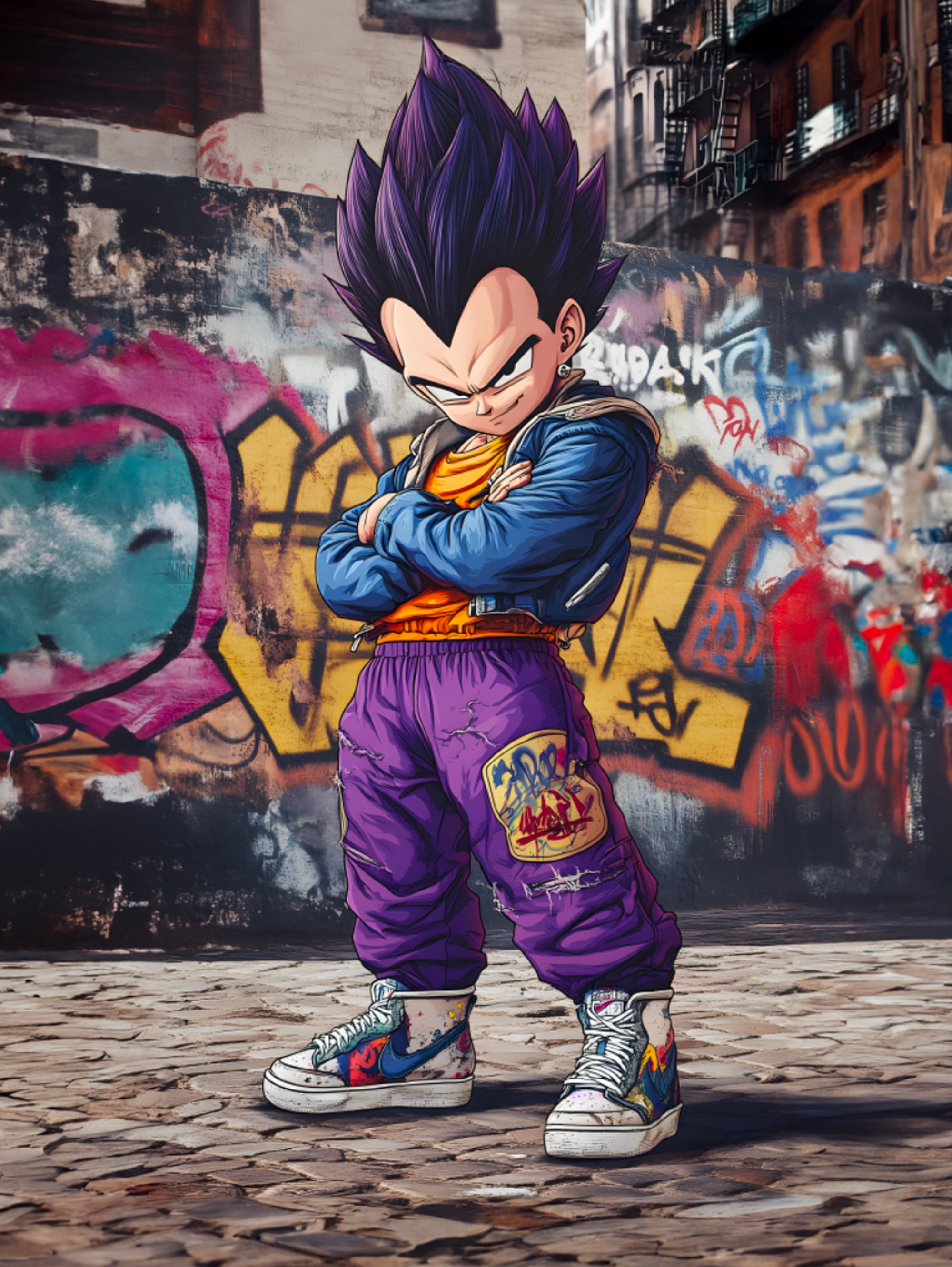 Tableau Dragon Ball Z Vegeta Urbain - Déco Street Art