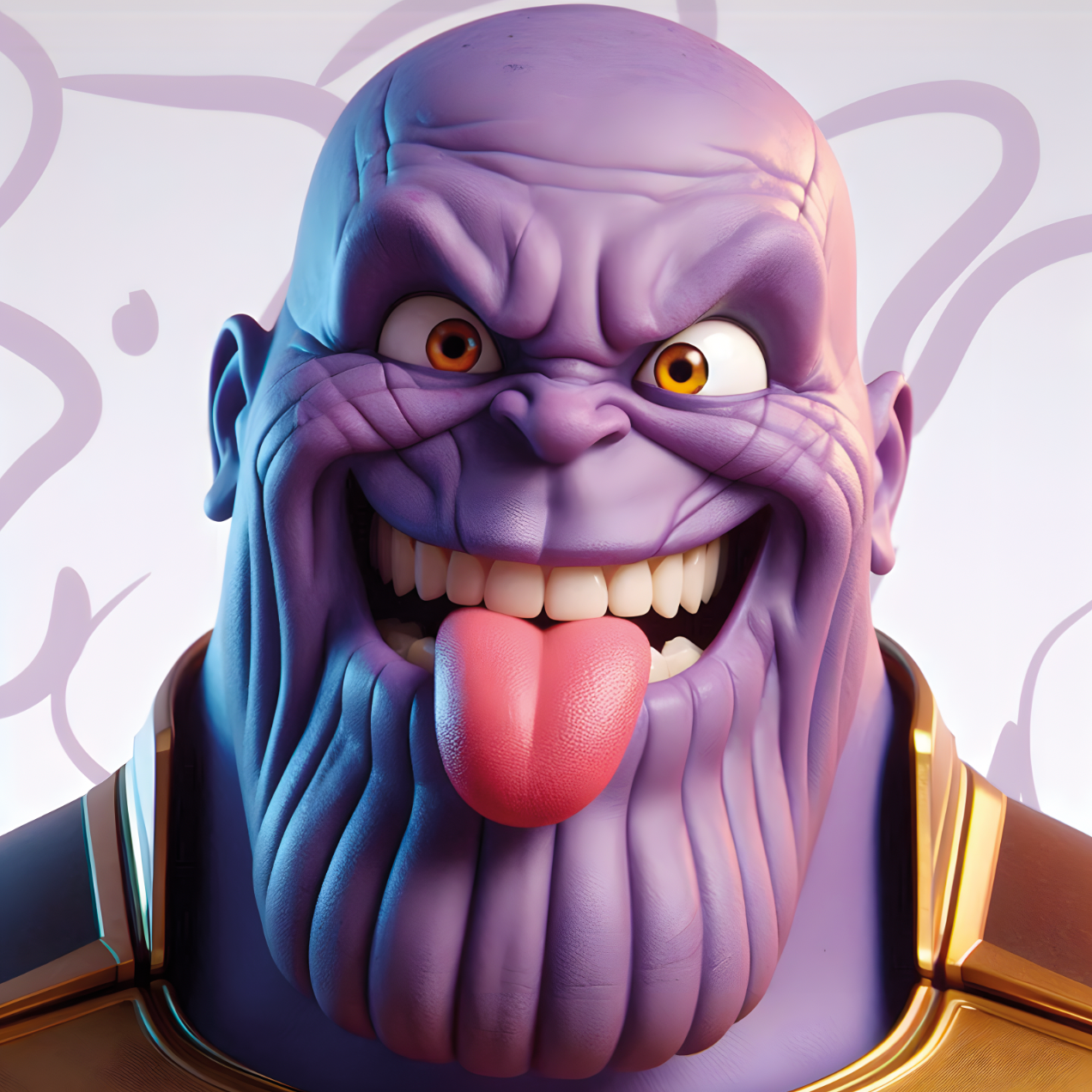 Tableau Portrait Thanos Amusé - Déco Murale Moderne - Fabulartz.fr 