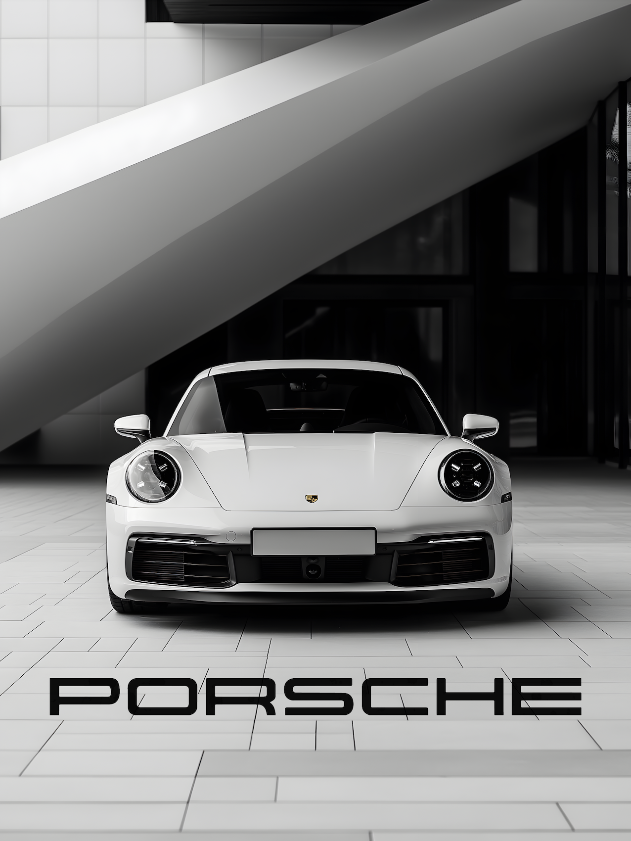 Tableau Porsche 911 Carrera Blanche - Décoration Murale Design - Fabulartz.fr 