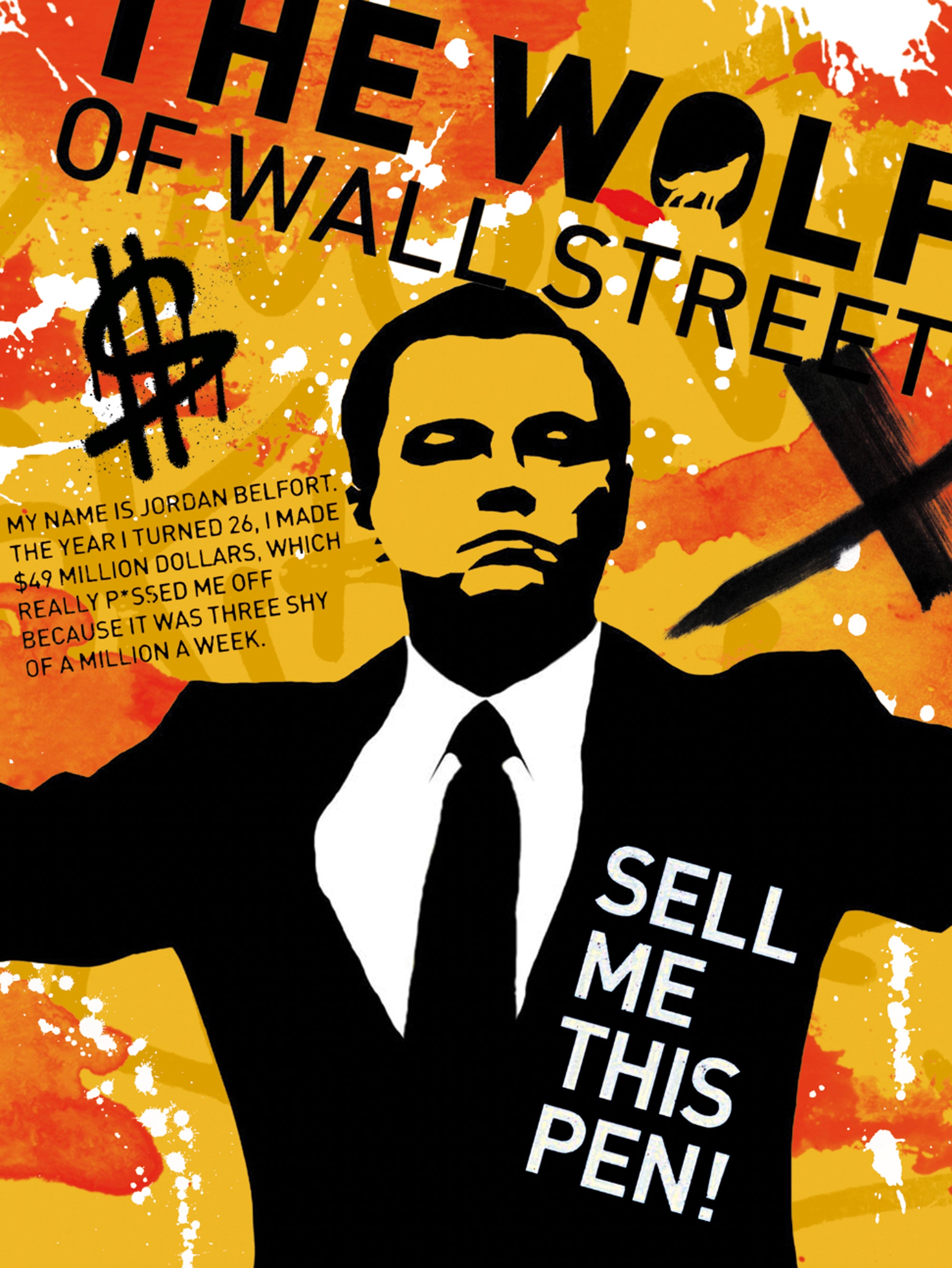 Tableau Wolf of Wall Street - Décoration Murale Moderne - Fabulartz.fr 