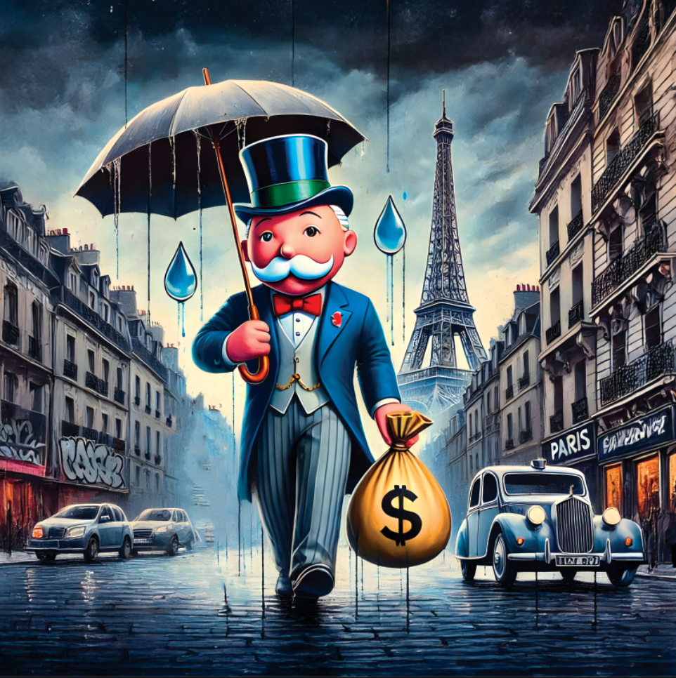 Tableau Monopoly Paris Nuit - Street Art Wall Decoration