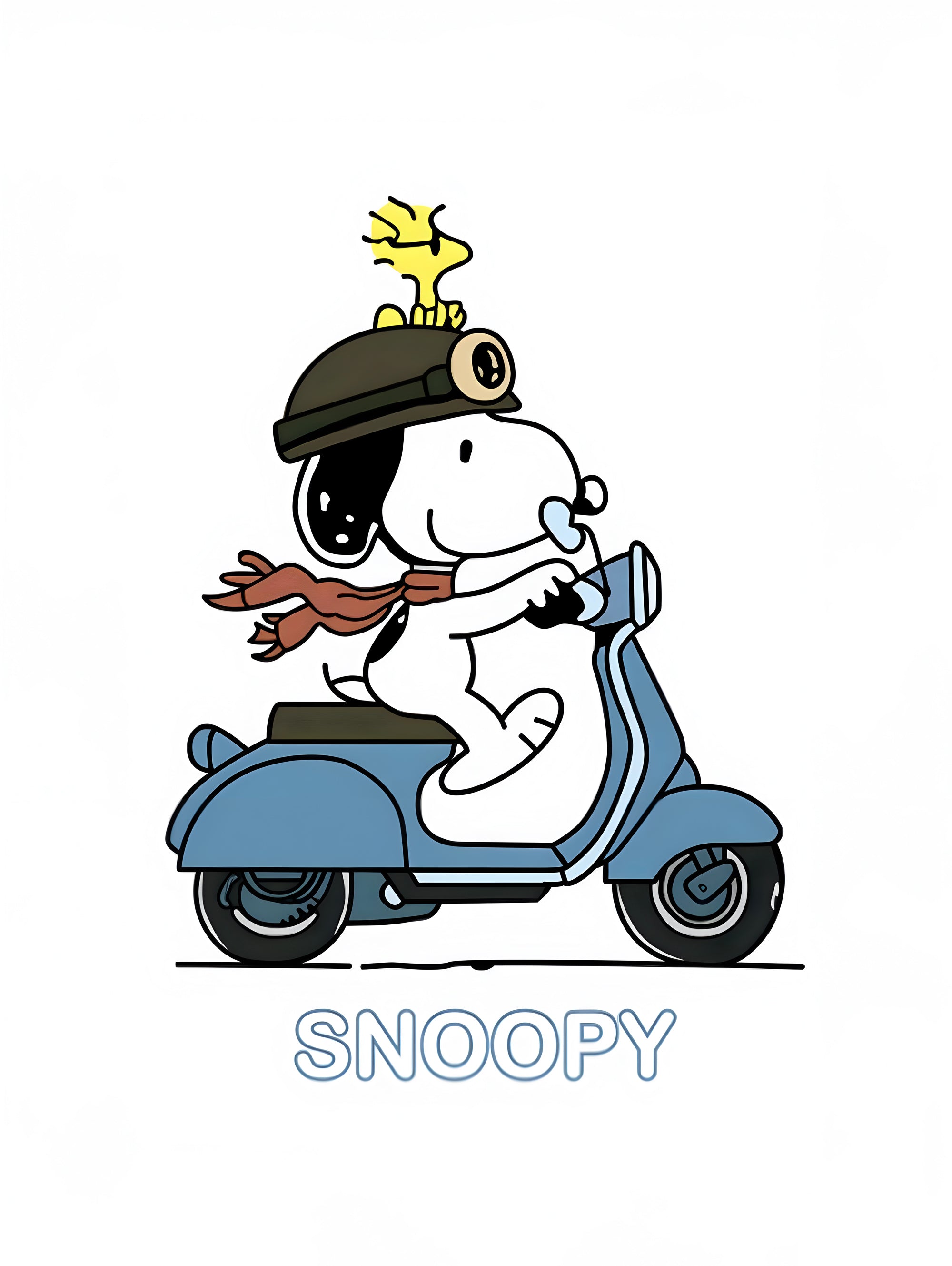 Tableau Snoopy Vespa Ride - Déco Murale Fun