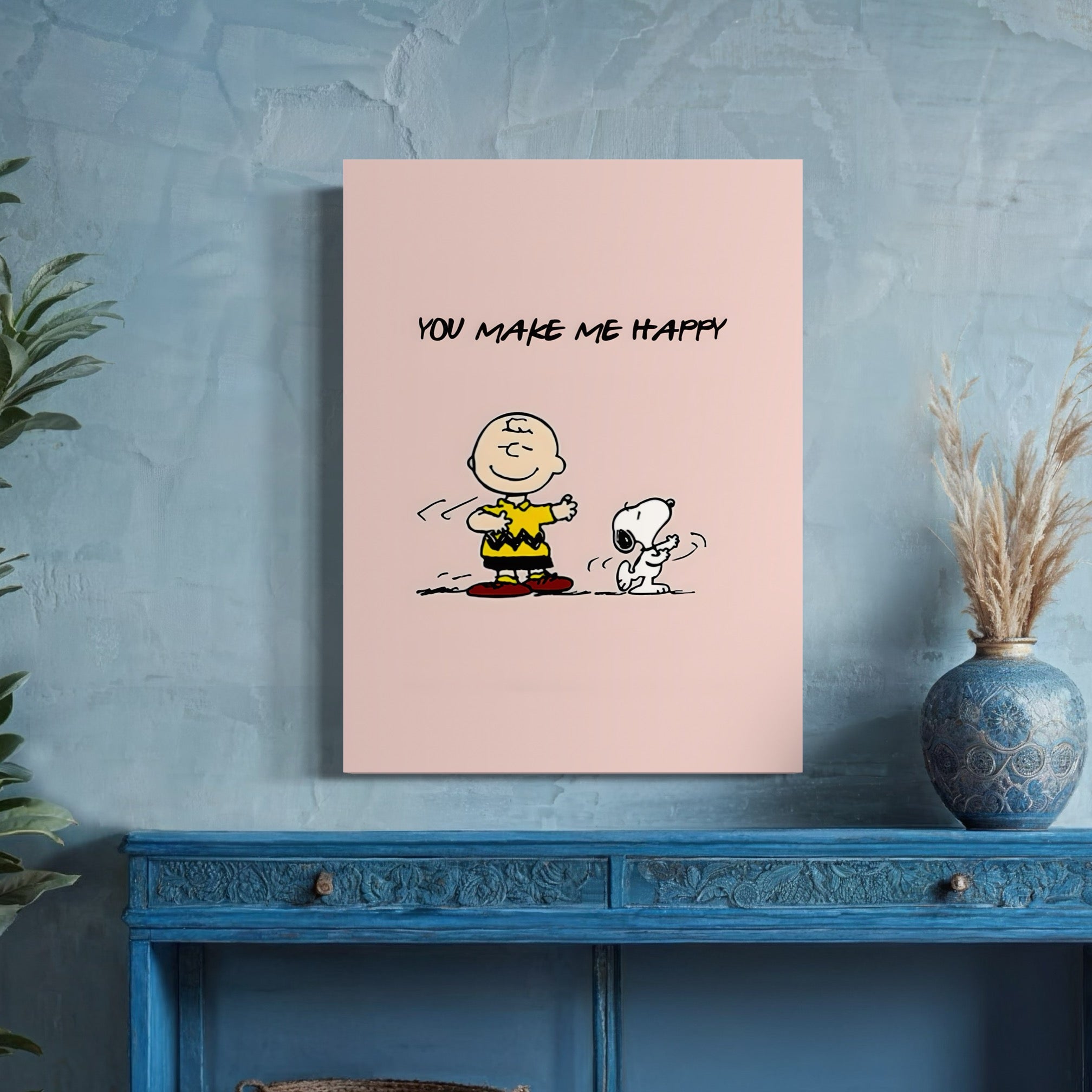 Tableau Snoopy You Make Me Happy - Cadre Déco Positivité