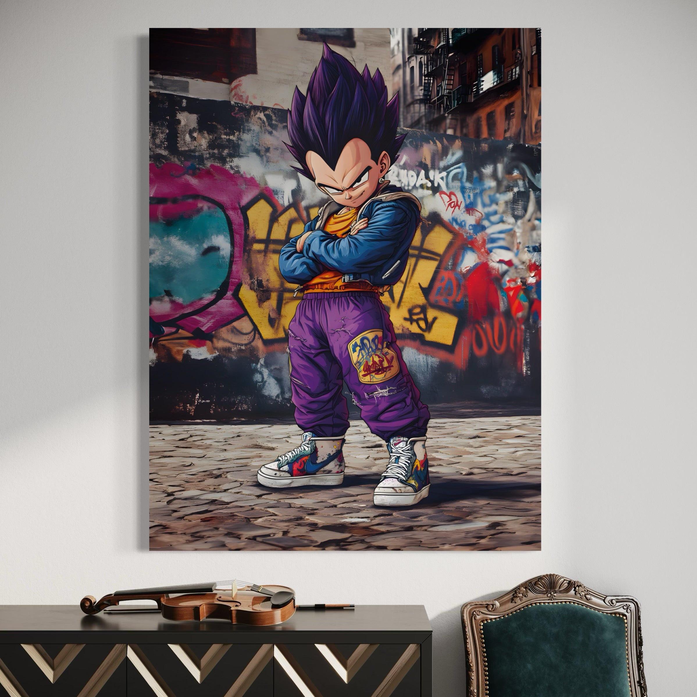 Tableau Dragon Ball Z Vegeta Urbain - Déco Street Art