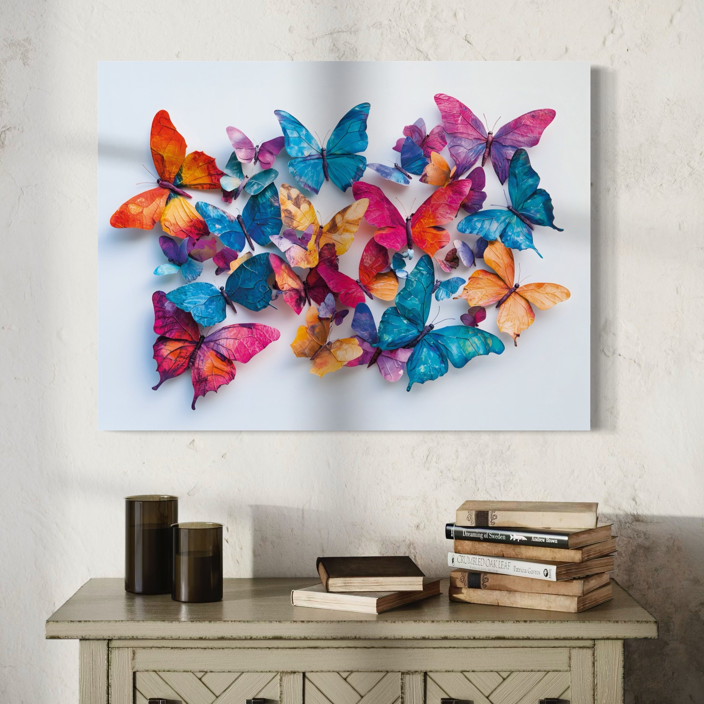 Tableau Papillons Multicolores - Décoration Murale Colorée - Fabulartz.fr 