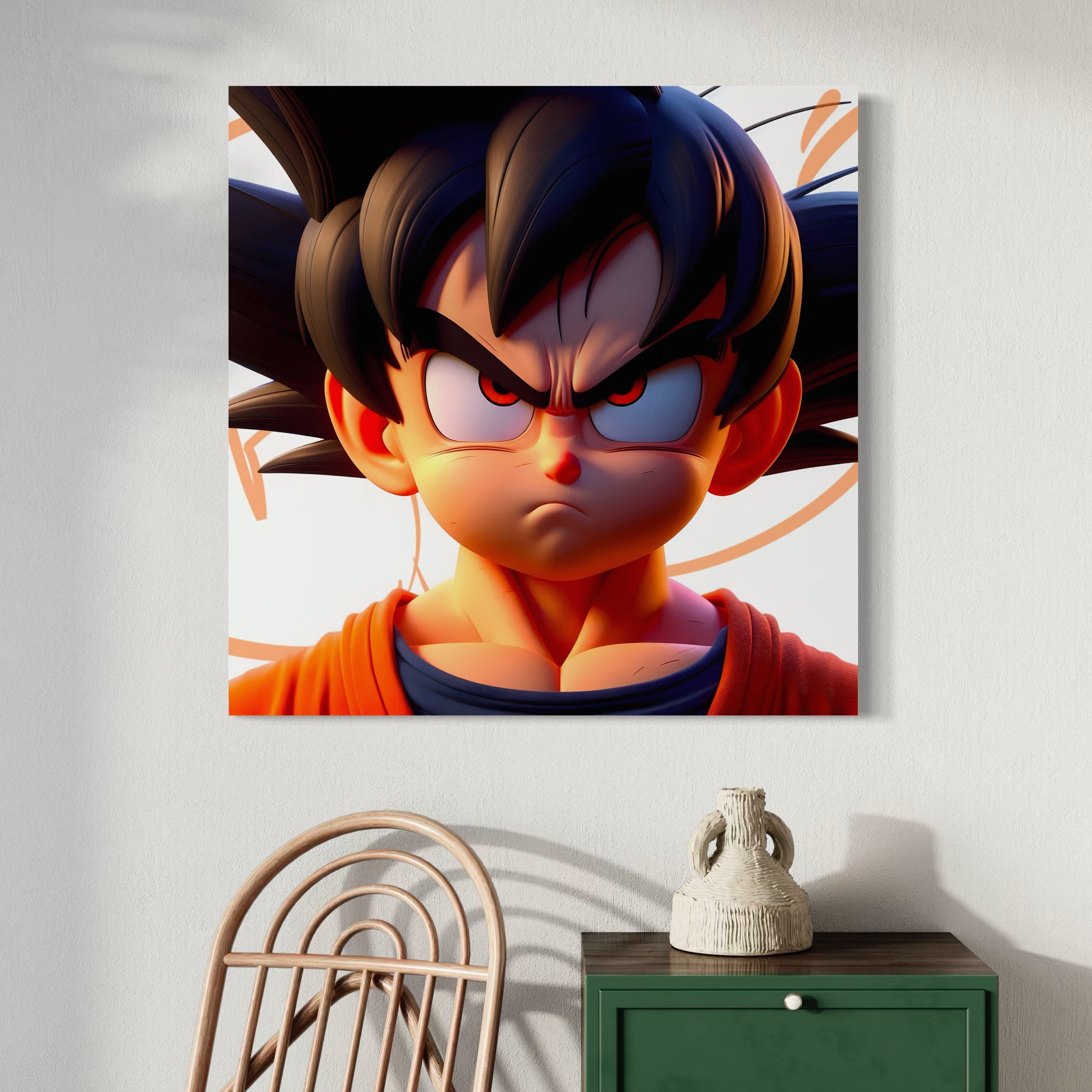 Tableau Portrait Goku Déterminé - Déco Murale Design