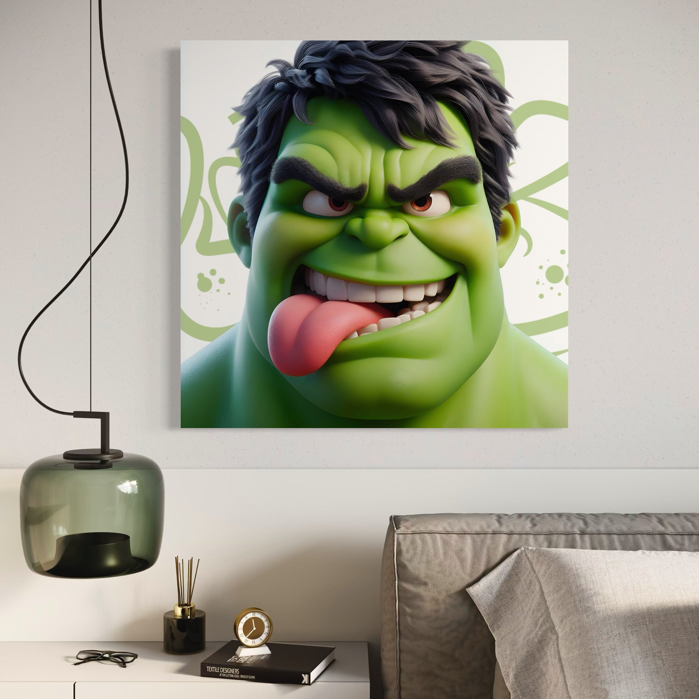 Tableau Portrait Hulk Malicieux - Déco Murale Moderne - Fabulartz.fr 