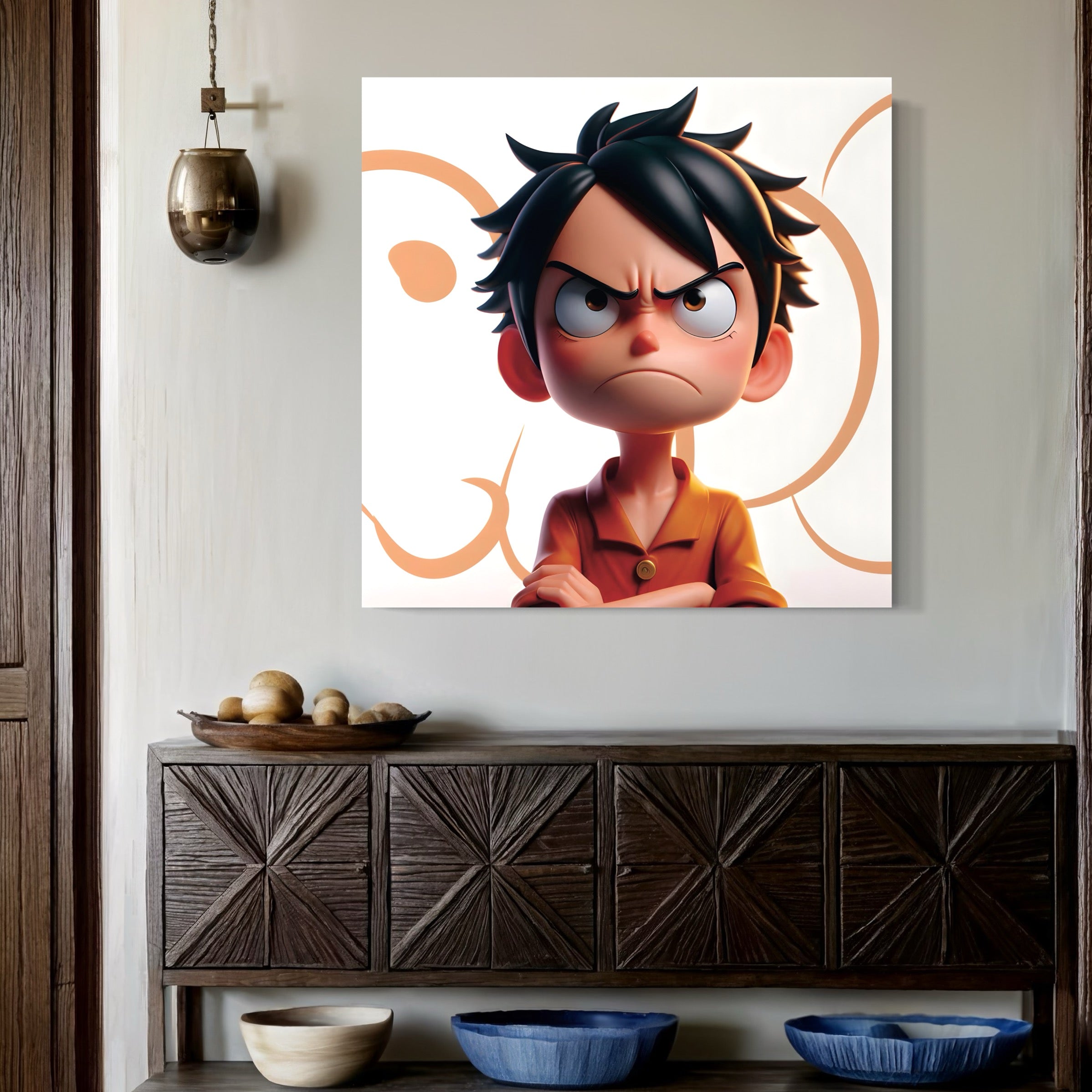 Tableau Portrait Luffy Déterminé - Déco Murale Design - Fabulartz.fr 