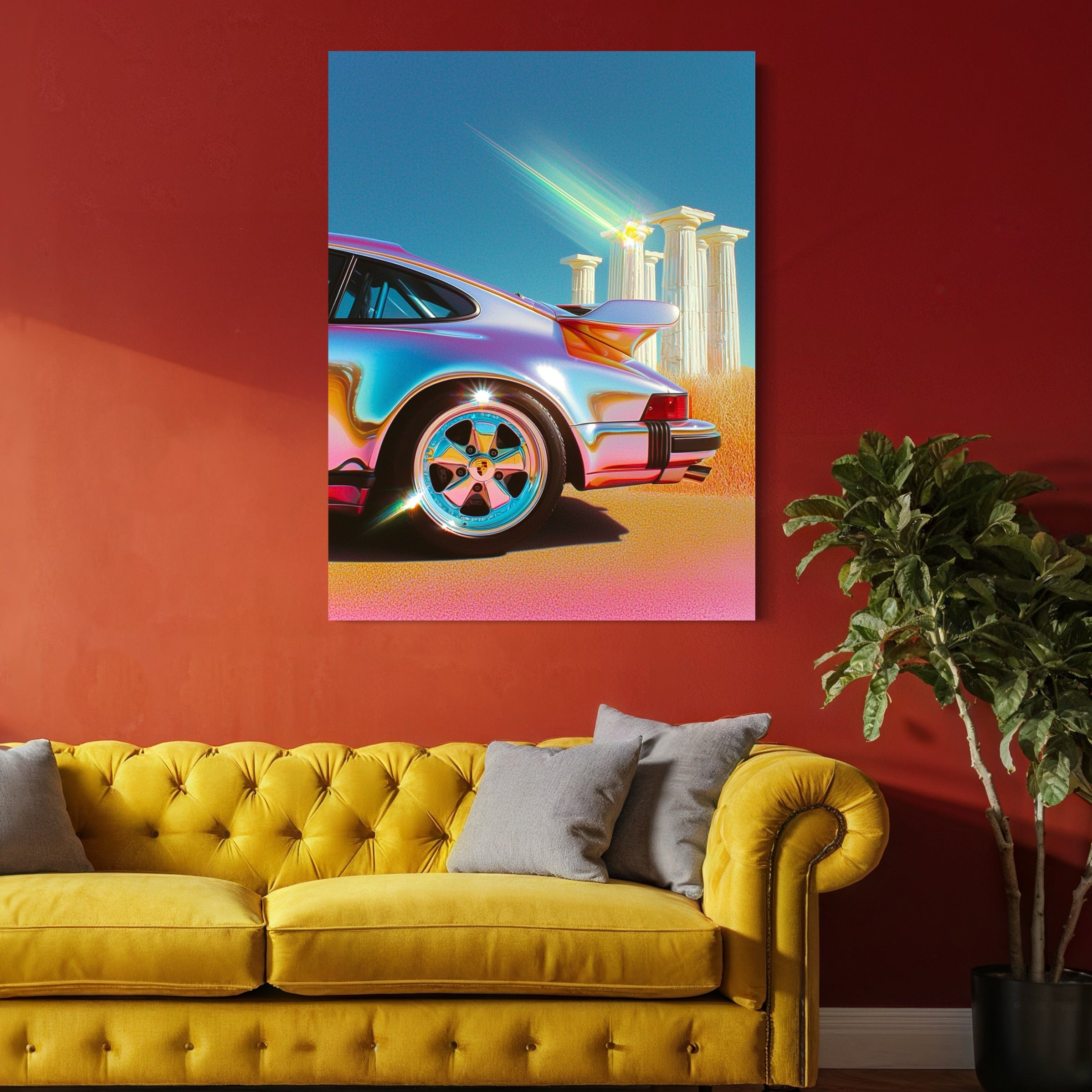 Tableau Porsche Chrome et Temples – Décoration Murale Design - Fabulartz.fr 