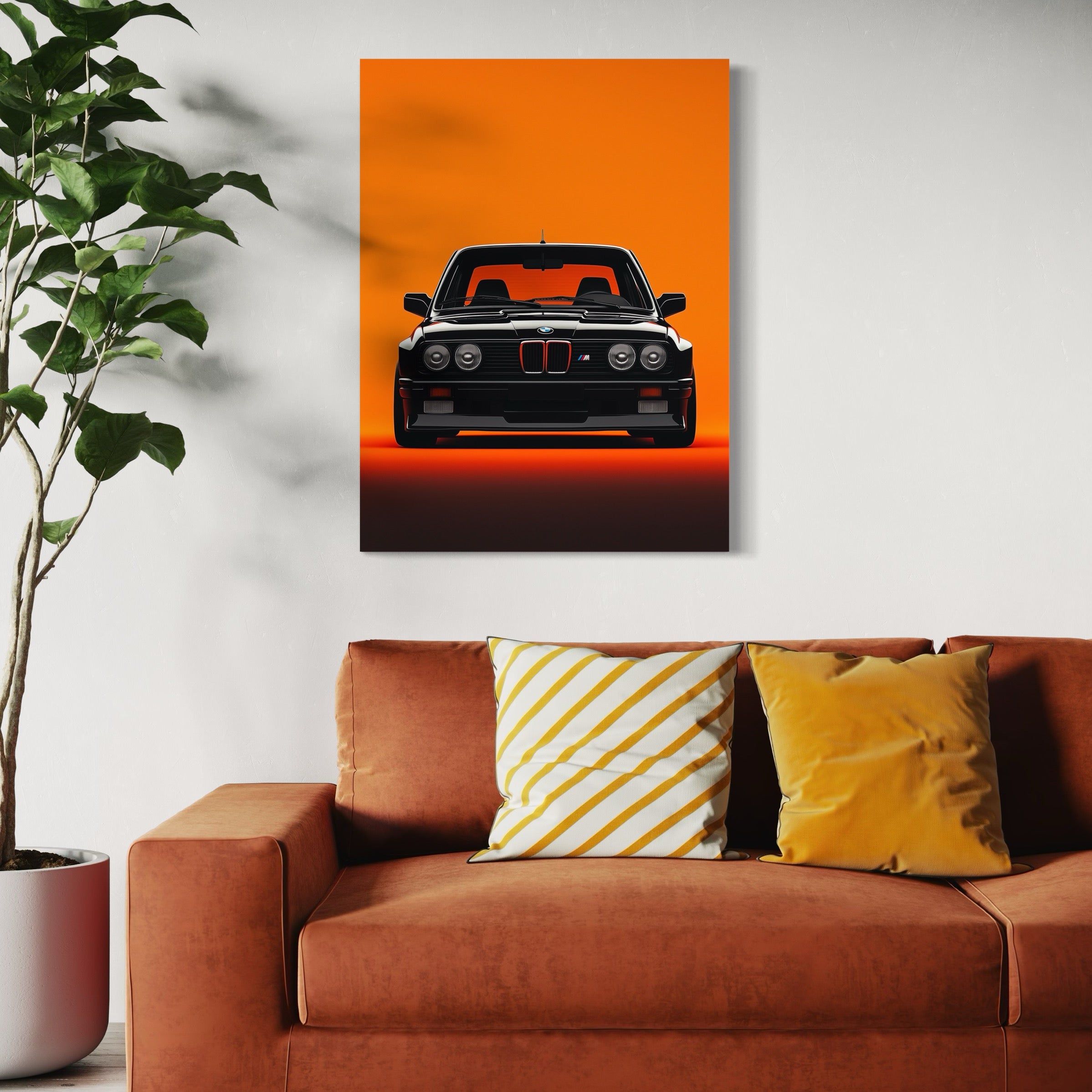 Tableau BMW Classique Orange - Cadre Mural Moderne