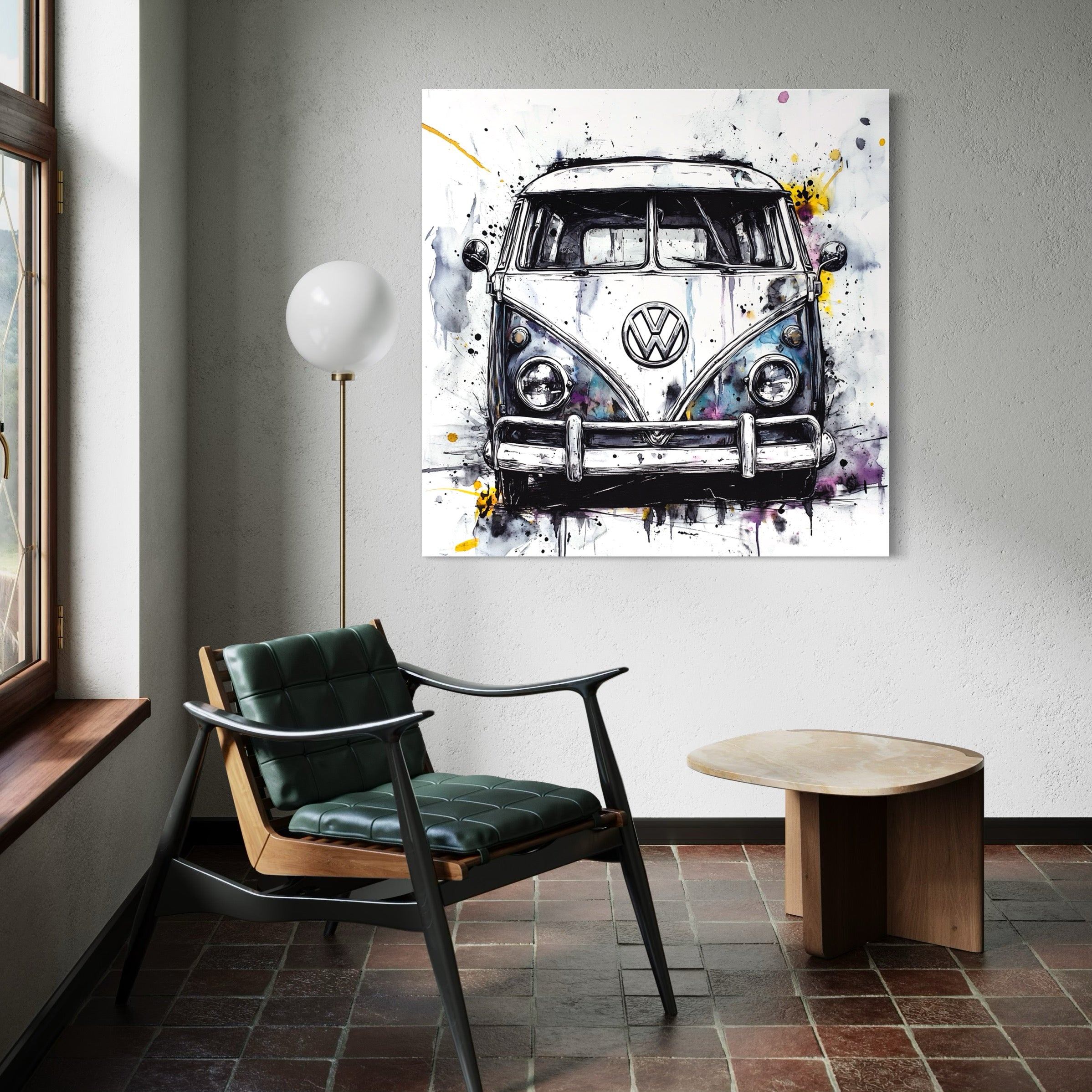 Tableau Volkswagen Combi Abstrait - Cadre Mural Moderne